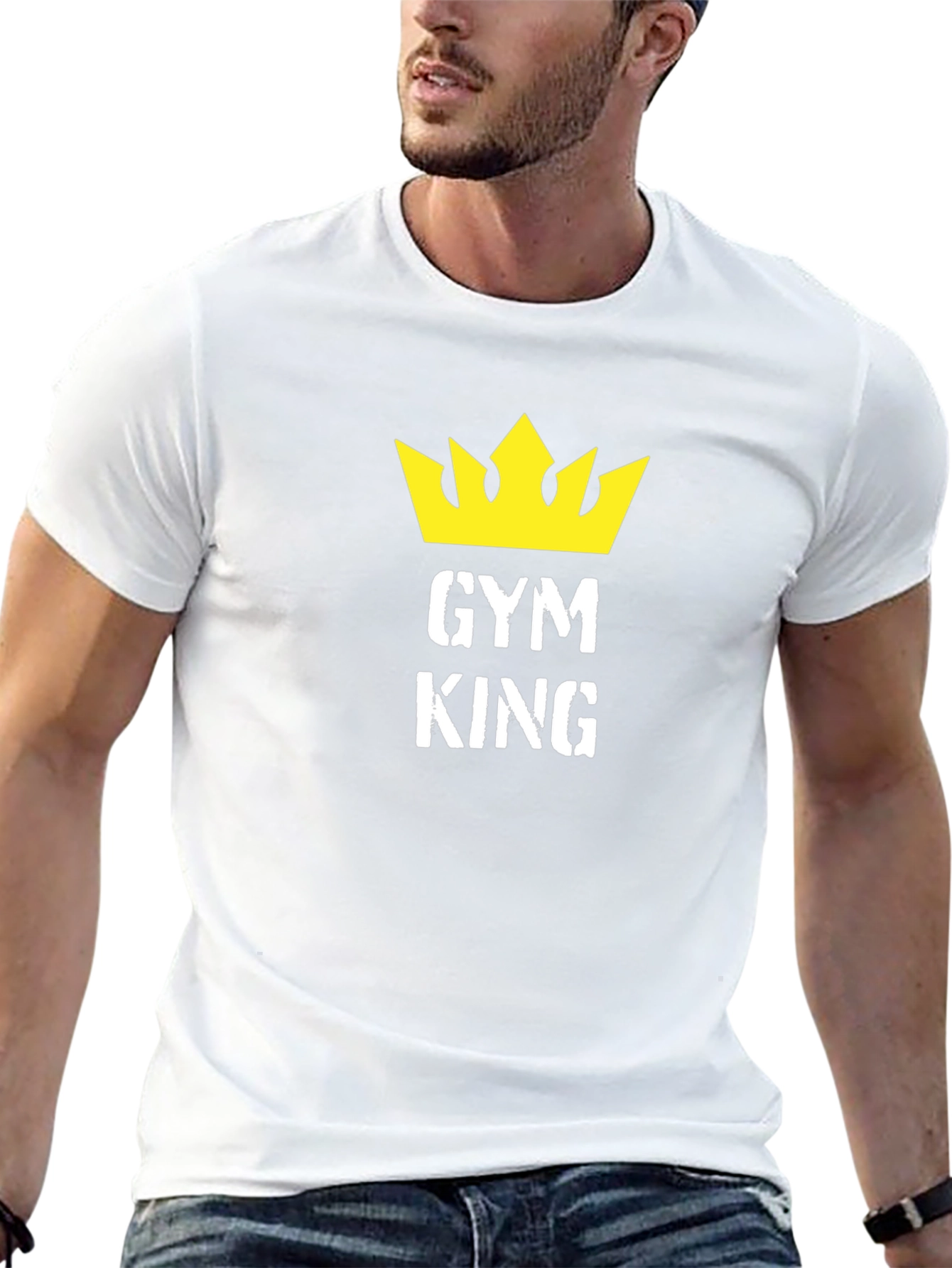 Gym King Black T-Shirt with Crown Graphic