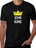 Gym King Black T-Shirt with Crown Graphic