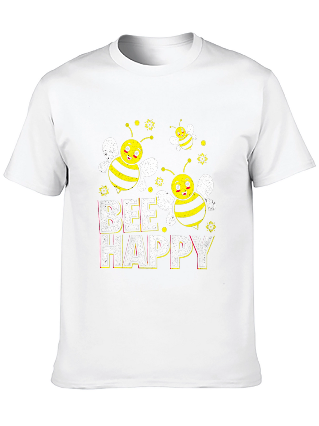 Bee Happy Graphic T-Shirt - Black Cotton Tee