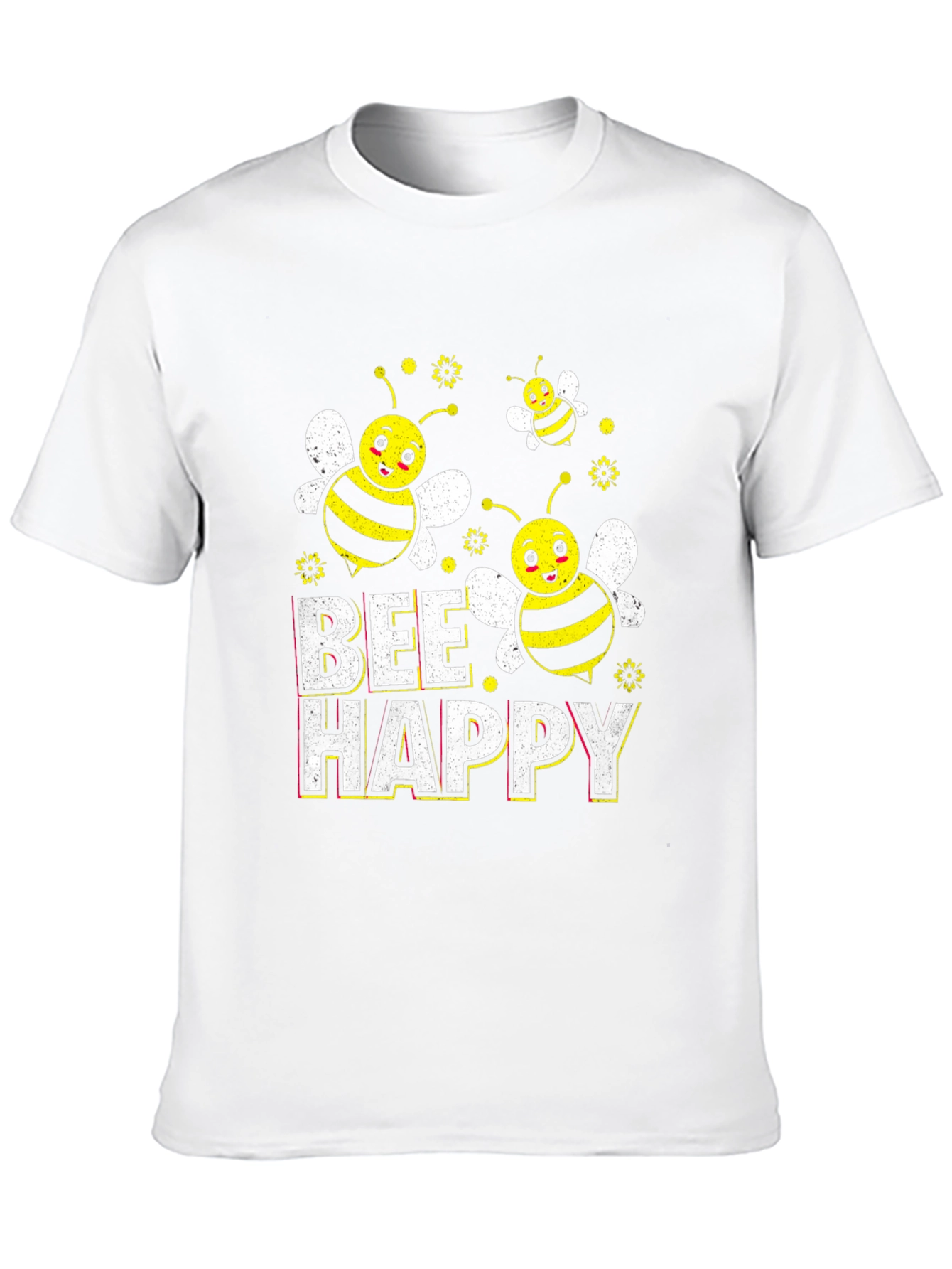 Bee Happy Graphic T-Shirt - Black Cotton Tee