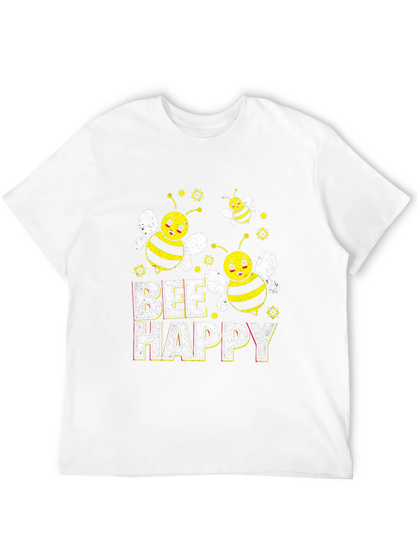 Bee Happy Graphic T-Shirt - Black Cotton Tee
