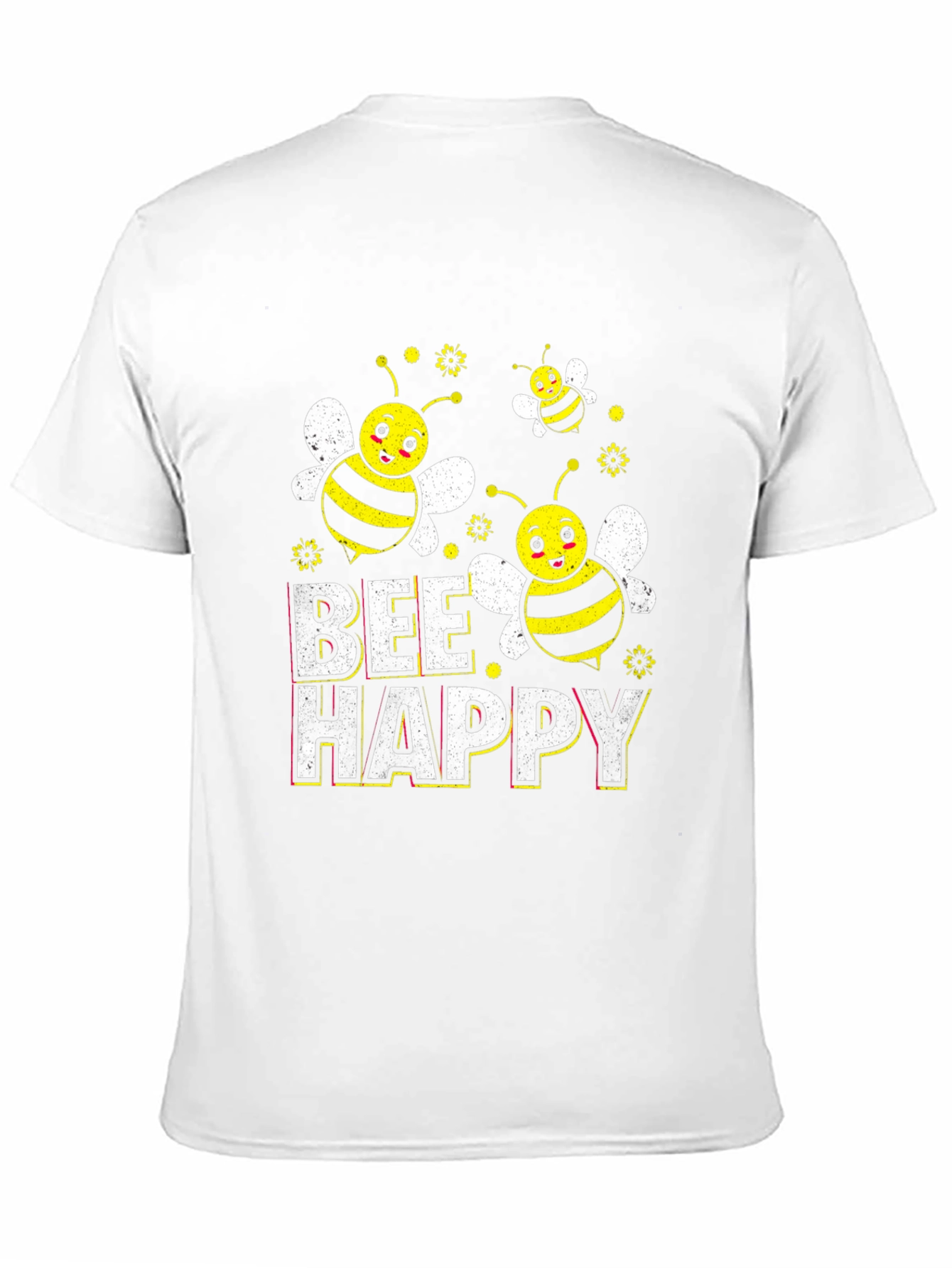 Bee Happy Graphic T-Shirt - Black Cotton Tee
