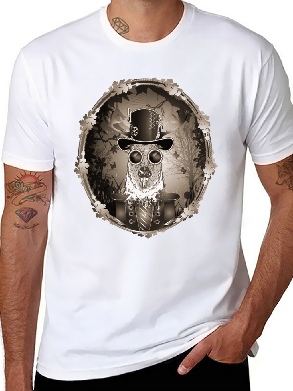 Steampunk Deer Graphic Tee - Unique Fashion T-Shirt