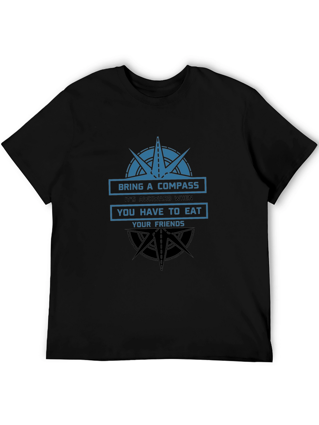 Compass Eat Friends Funny Graphic T-Shirt