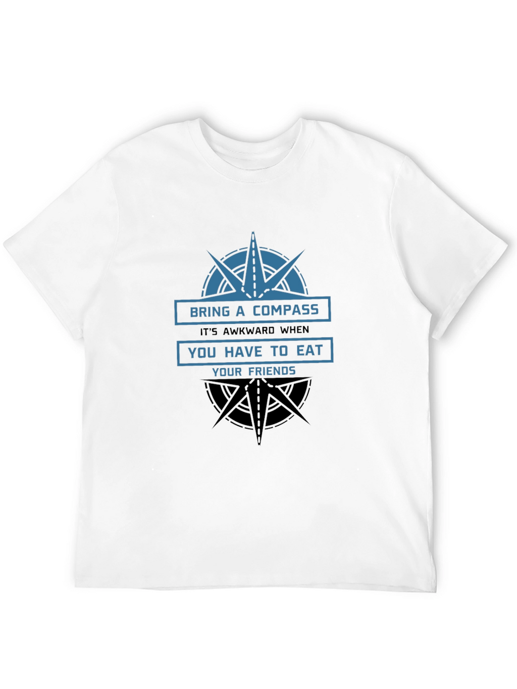 Compass Eat Friends Funny Graphic T-Shirt