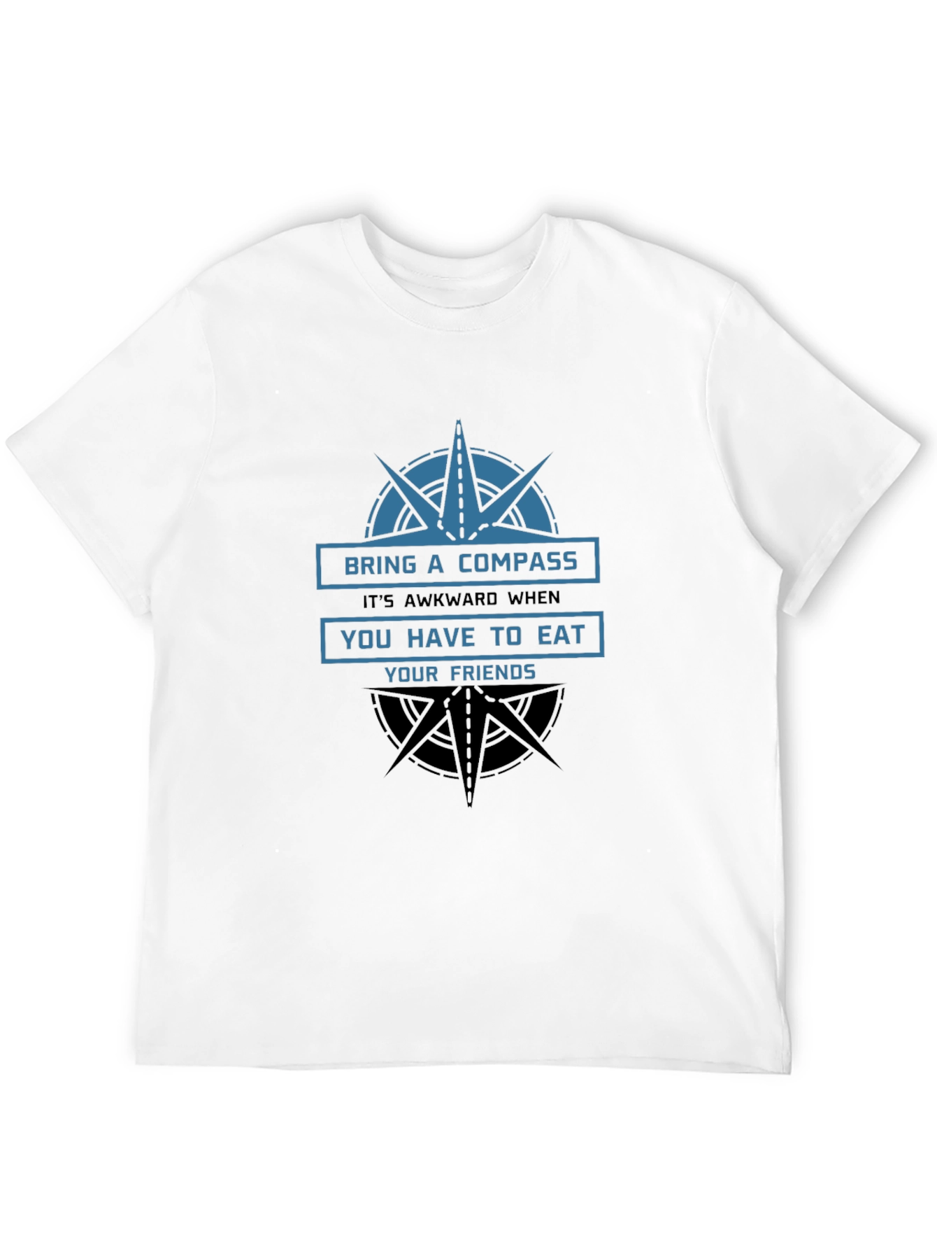 Compass Eat Friends Funny Graphic T-Shirt