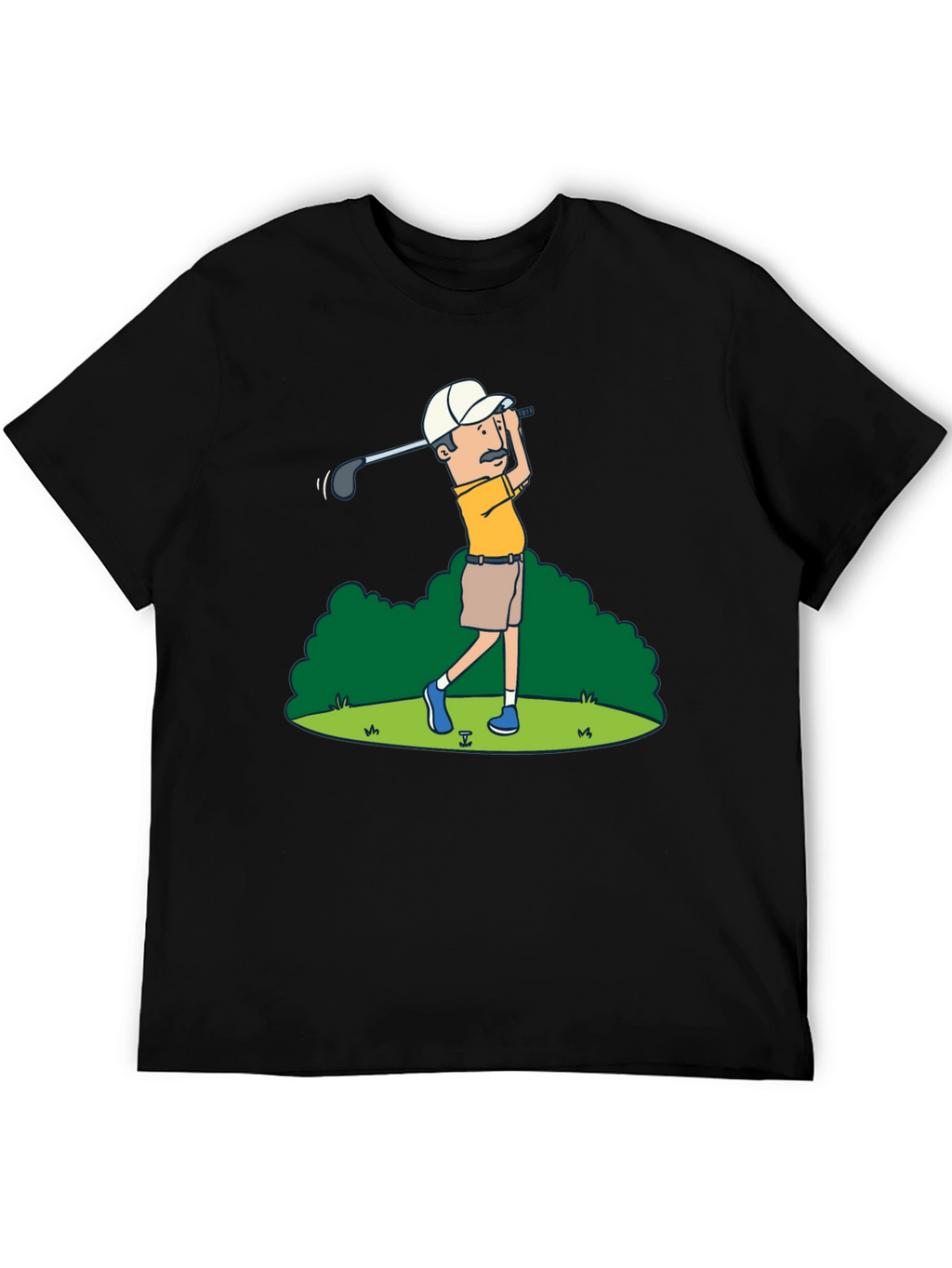 Golfer Cartoon Graphic Tee - Classic Design