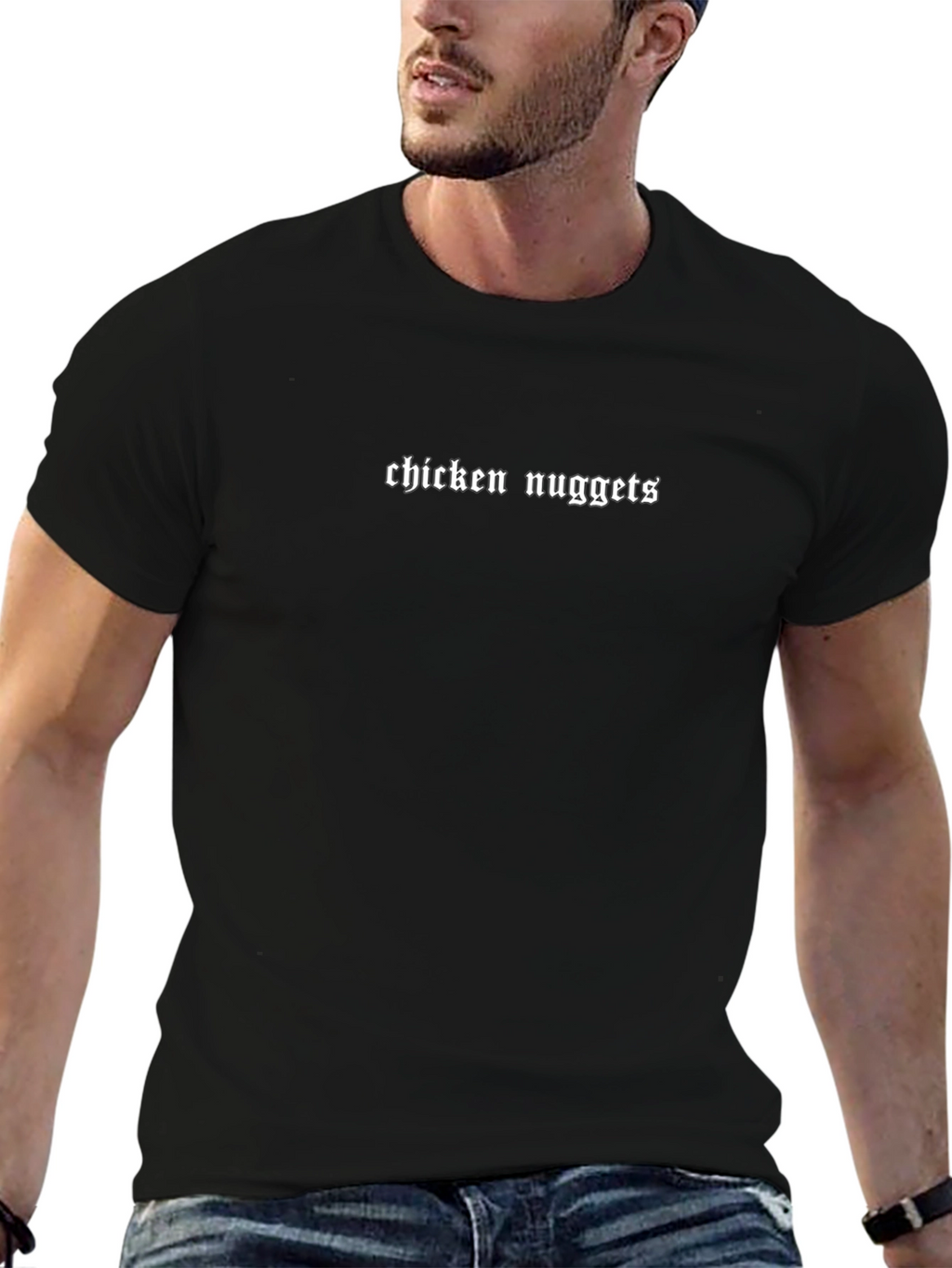 Chicken Nuggets Graphic T-Shirt - Black