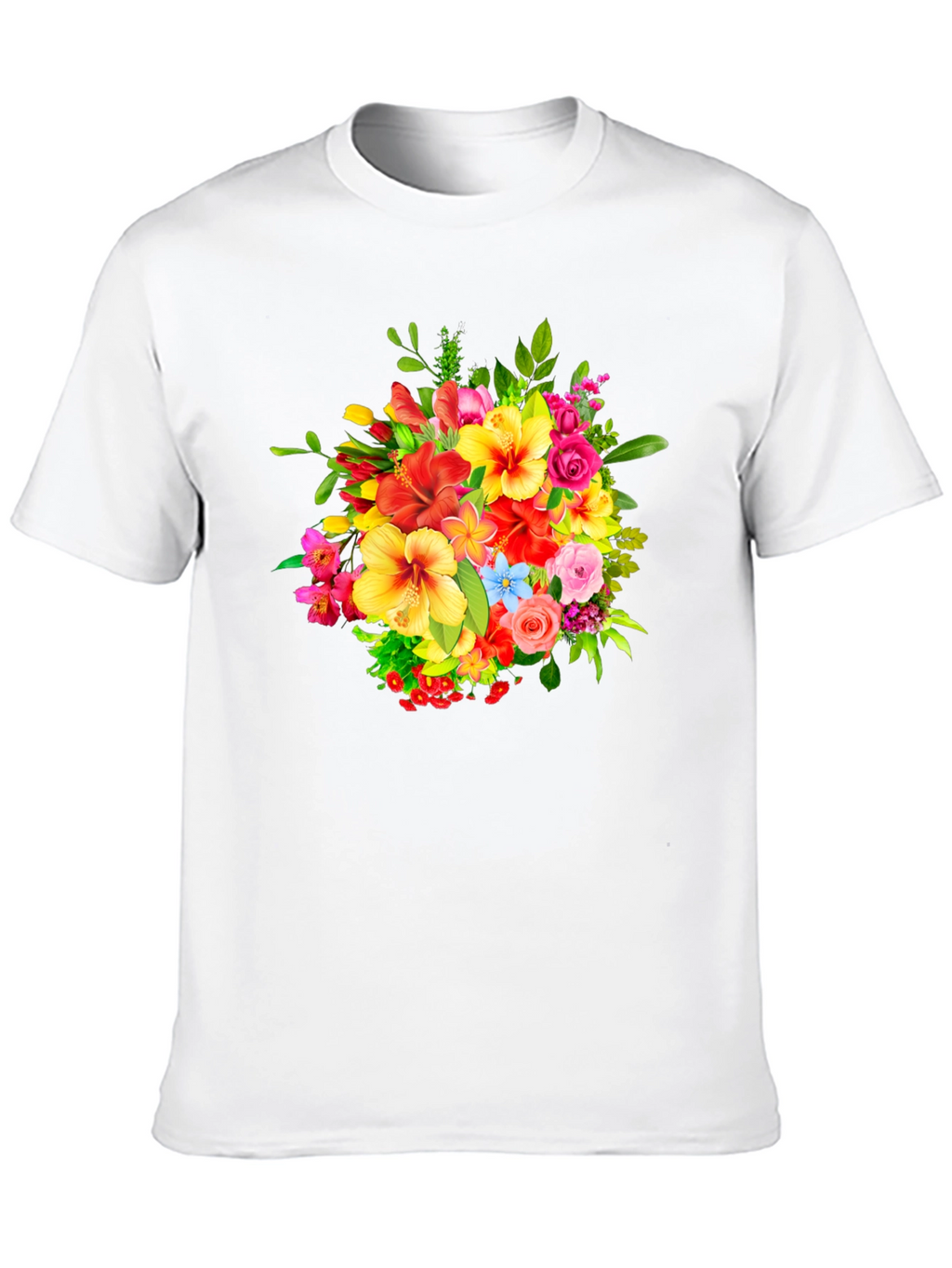 Floral Bouquet Graphic Print Black T-Shirt