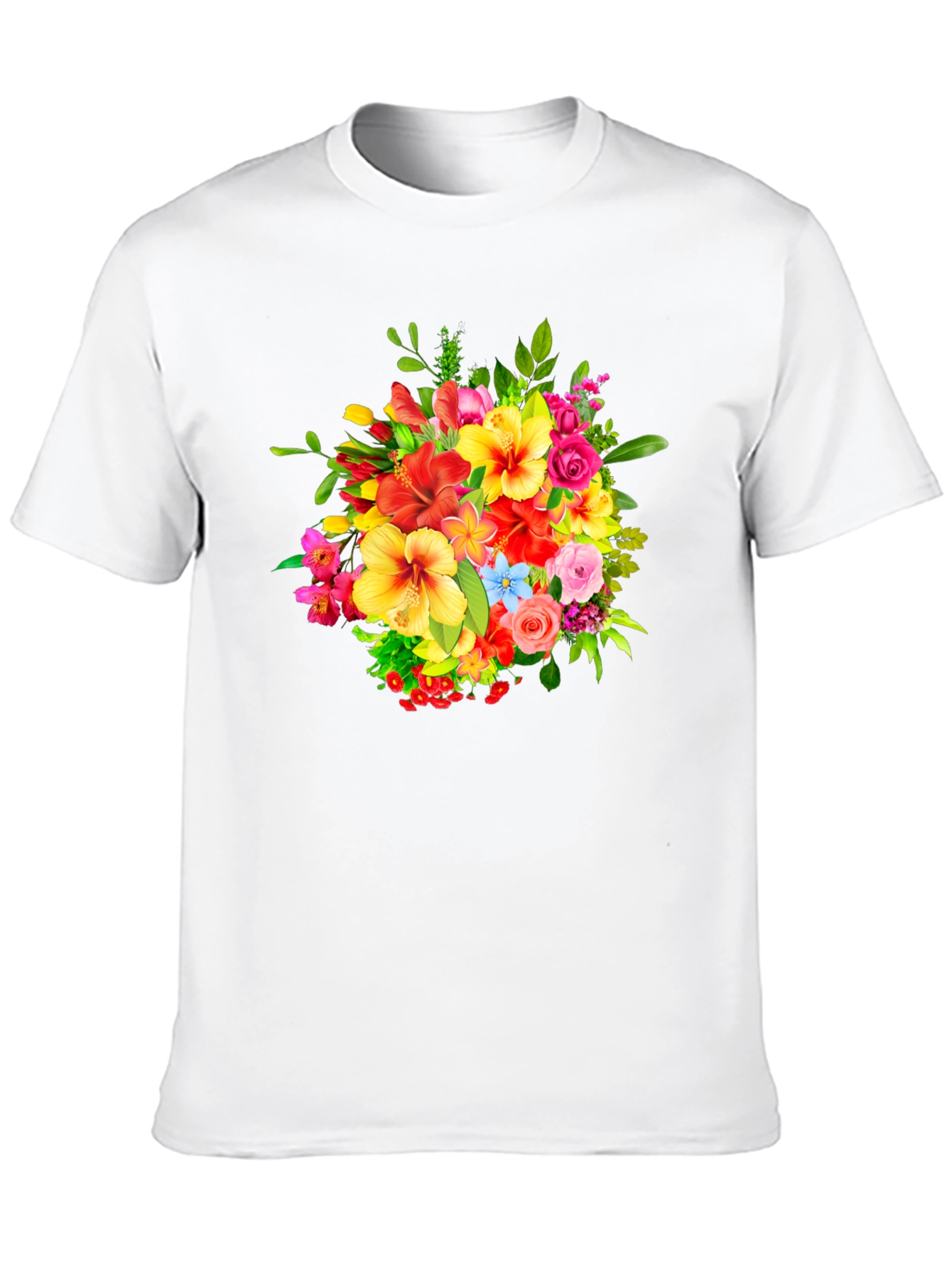 Floral Bouquet Graphic Print Black T-Shirt