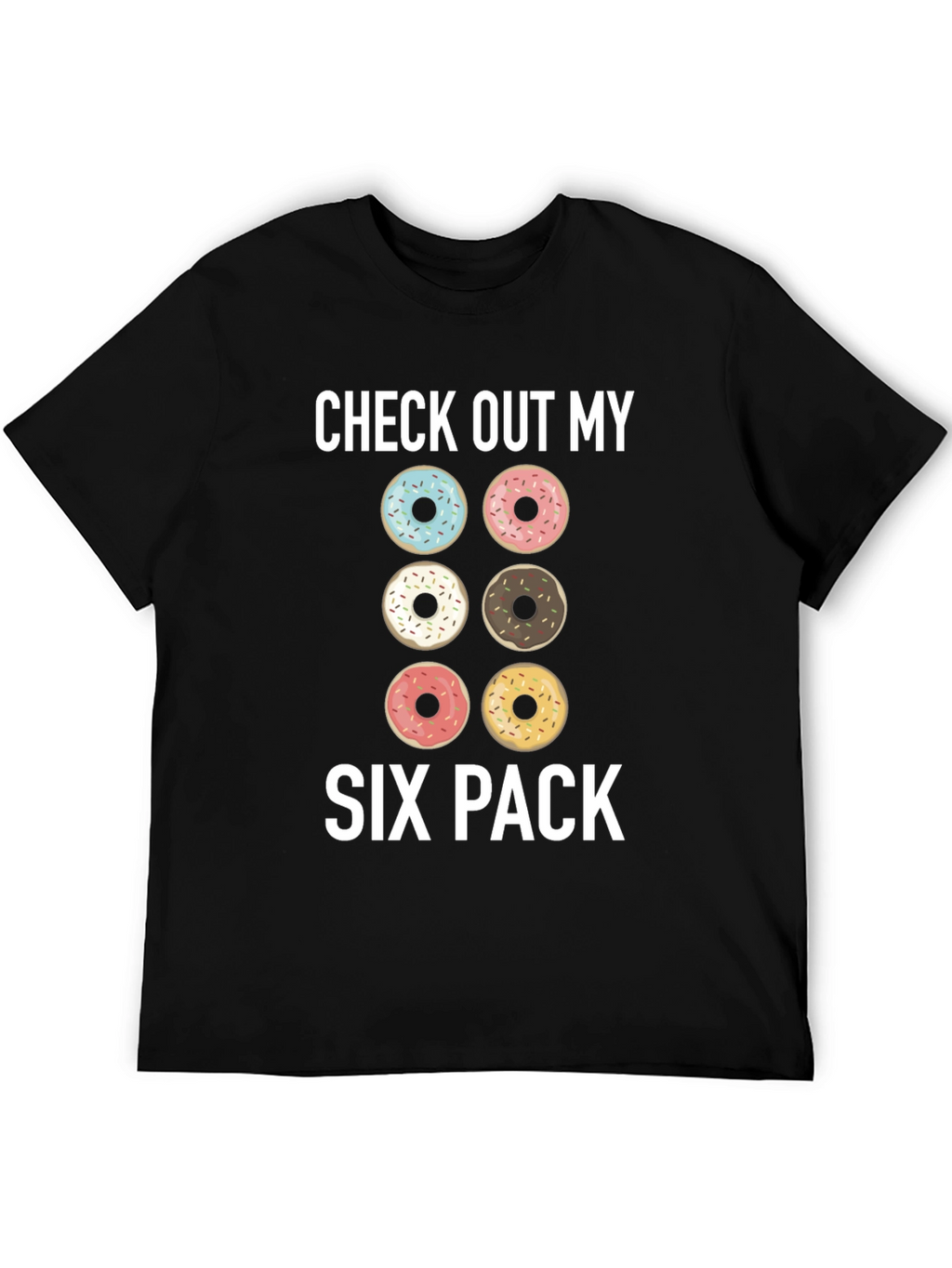 Donut Six Pack Graphic T-Shirt - Funny Gym Tee