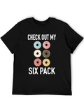 Donut Six Pack Graphic T-Shirt - Funny Gym Tee