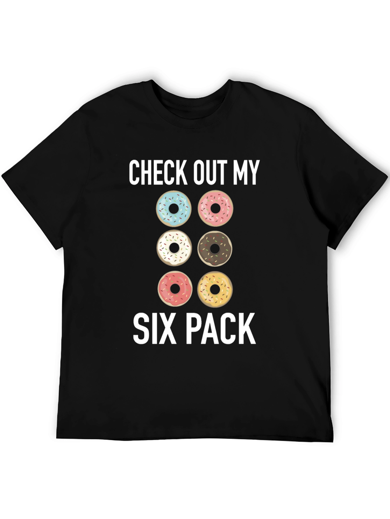 Donut Six Pack Graphic T-Shirt - Funny Gym Tee