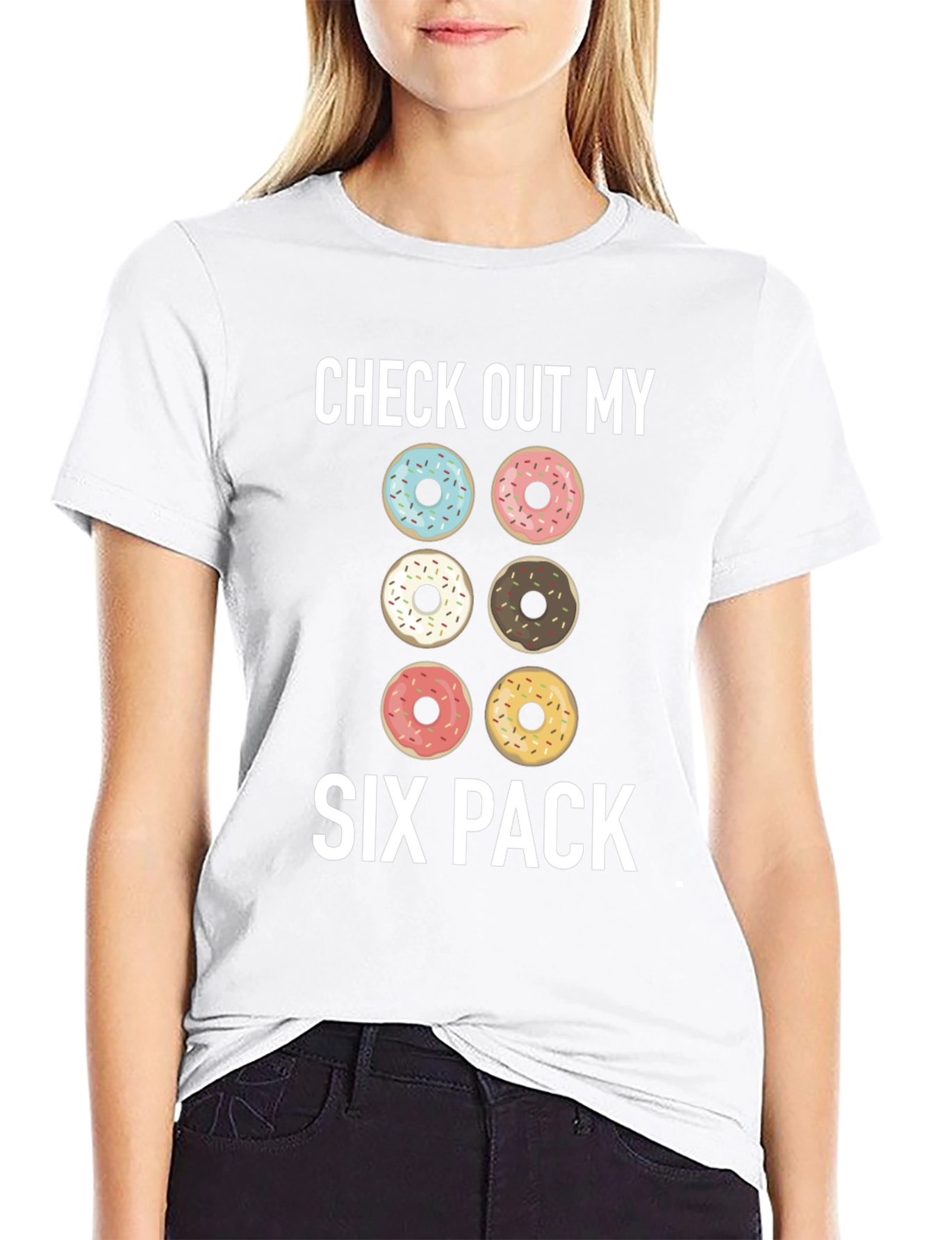 Donut Six Pack Graphic T-Shirt - Funny Gym Tee