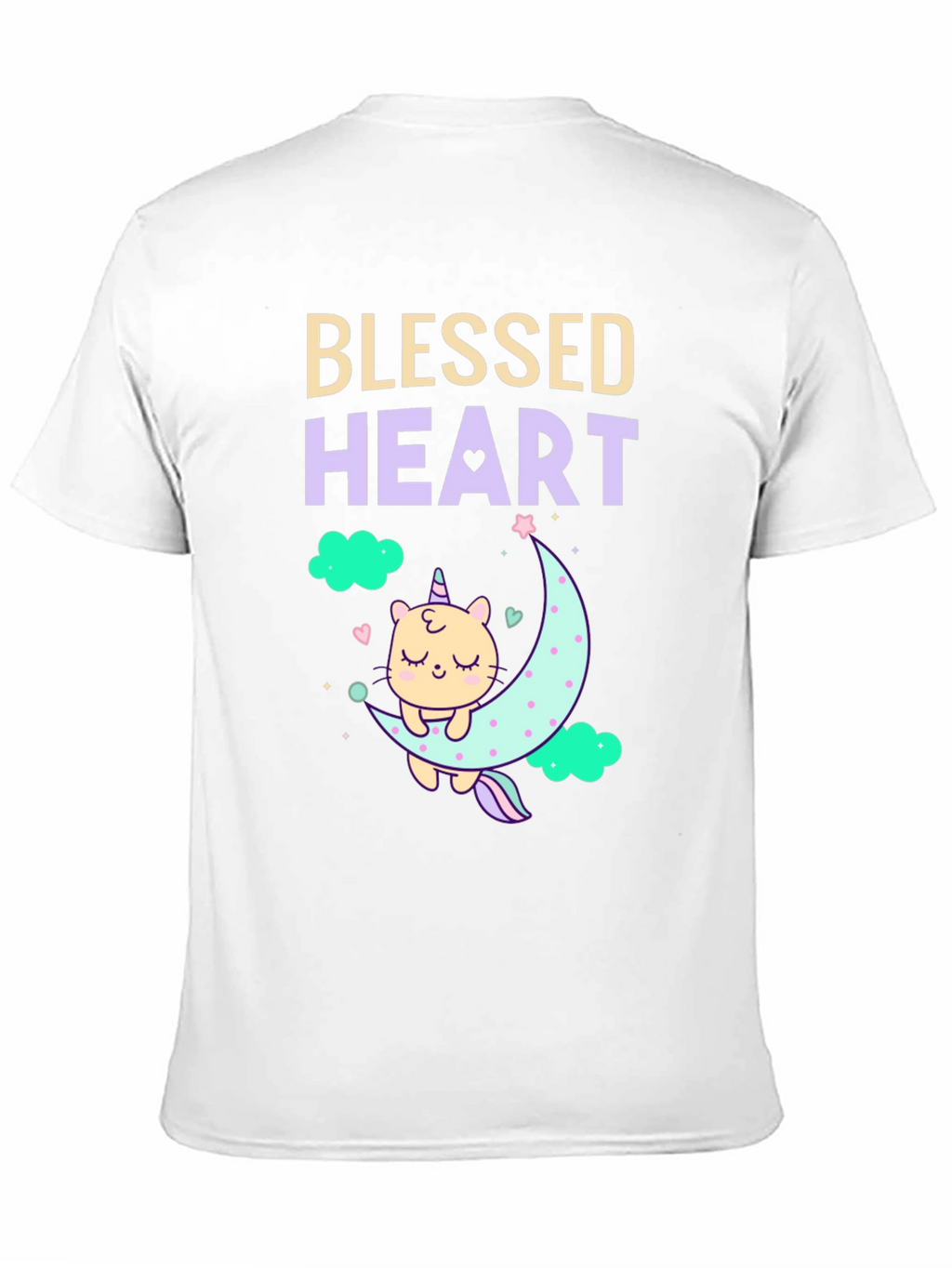 Blessed Heart Unicorn Cat Moon T-Shirt