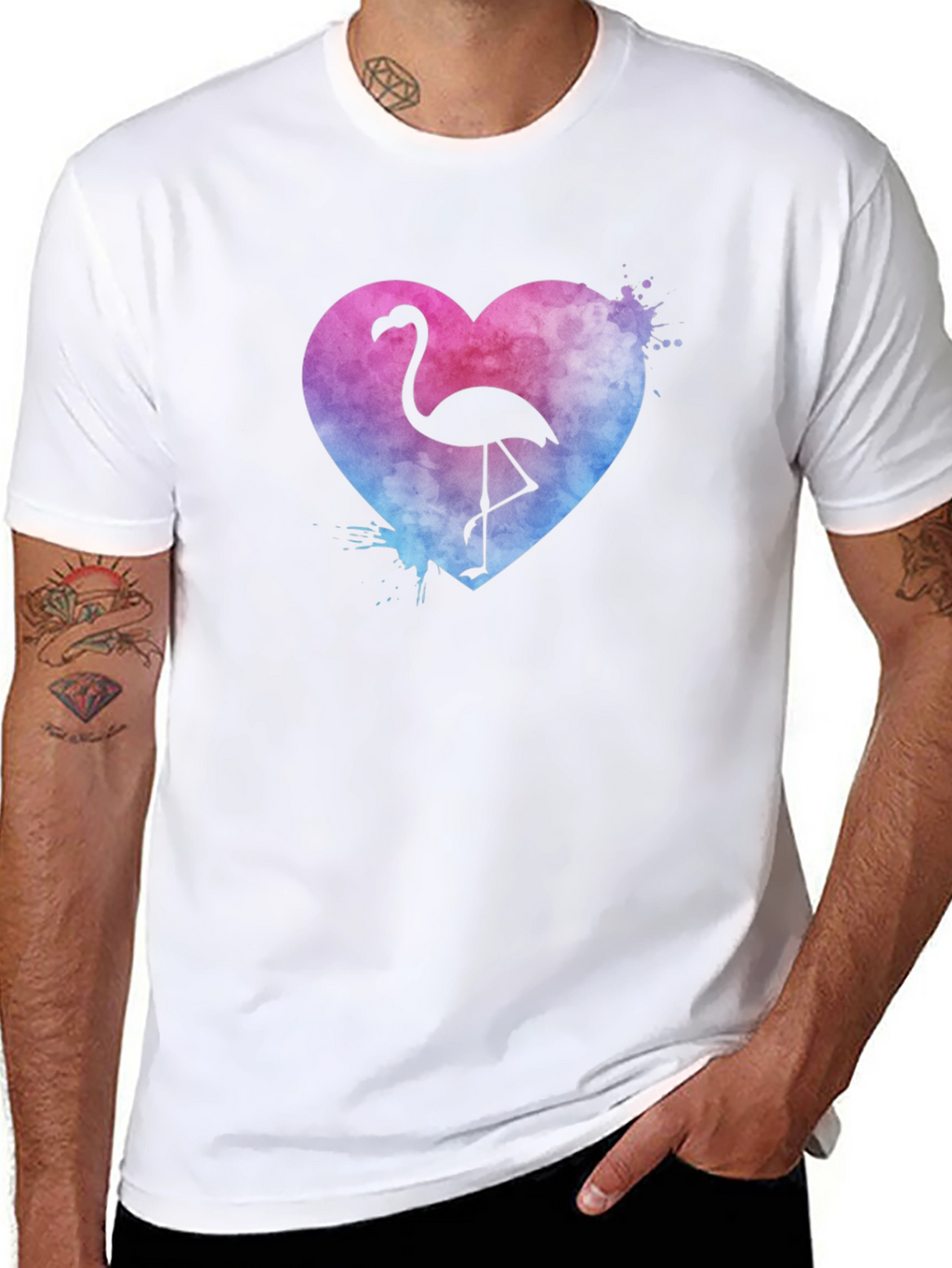 Flamingo Heart T-Shirt - Graphic Tee