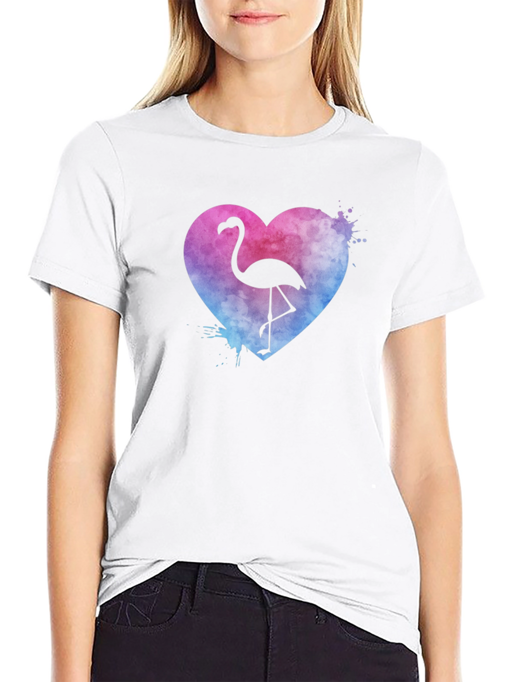 Flamingo Heart T-Shirt - Graphic Tee