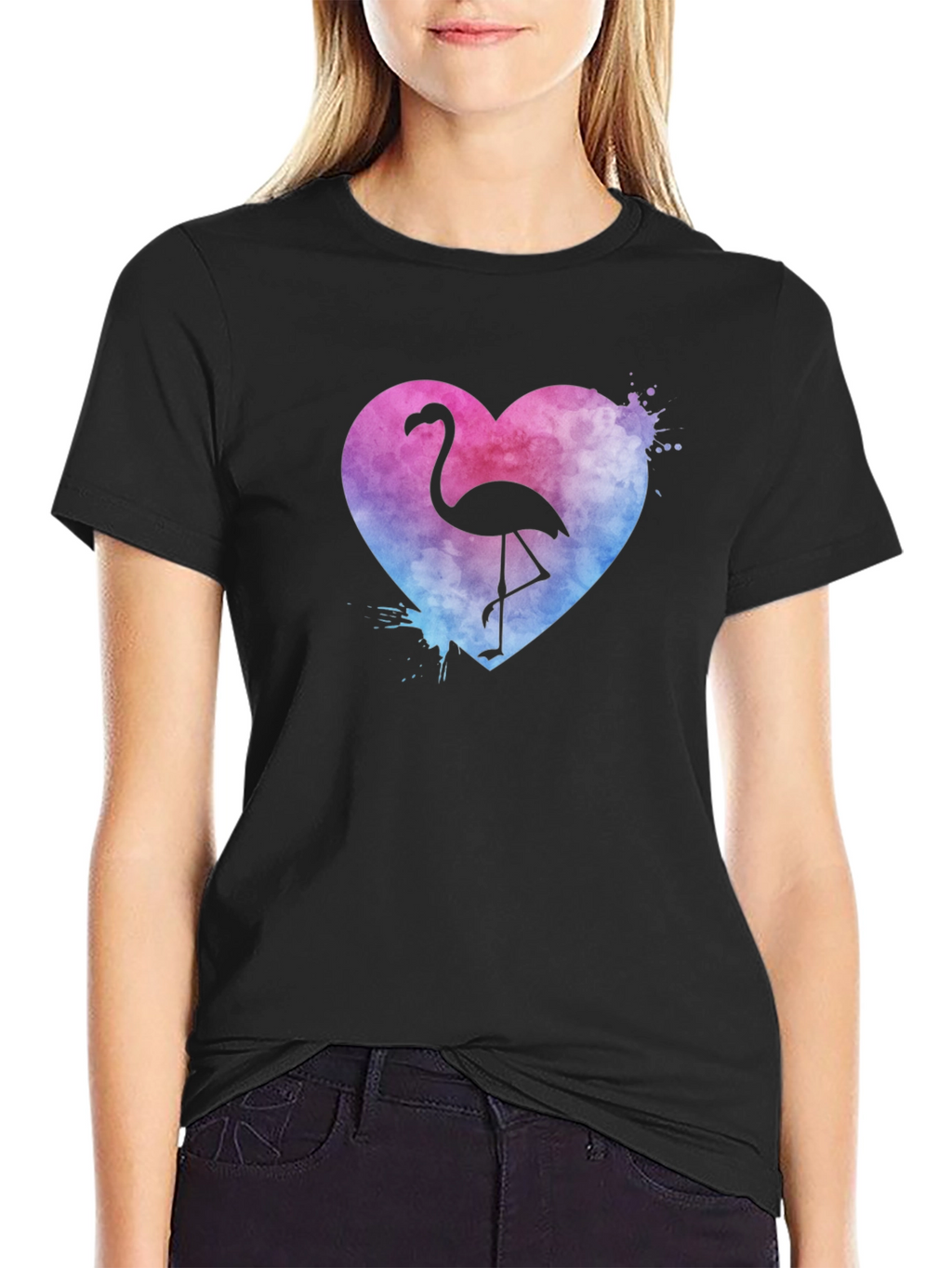 Flamingo Heart T-Shirt - Graphic Tee