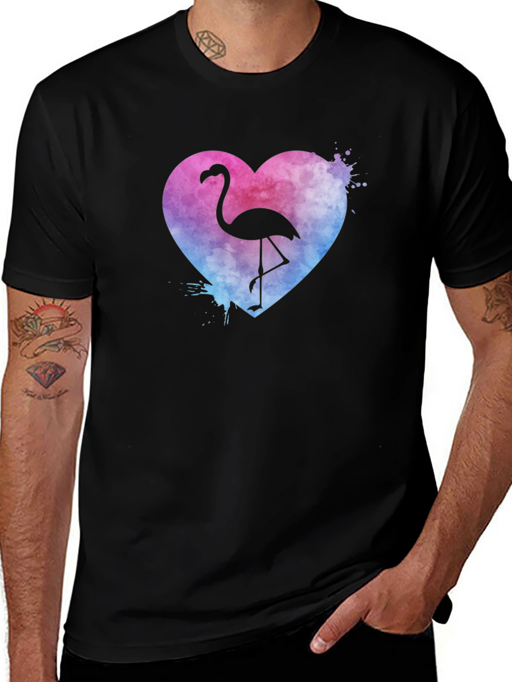 Flamingo Heart T-Shirt - Graphic Tee