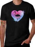 Flamingo Heart T-Shirt - Graphic Tee