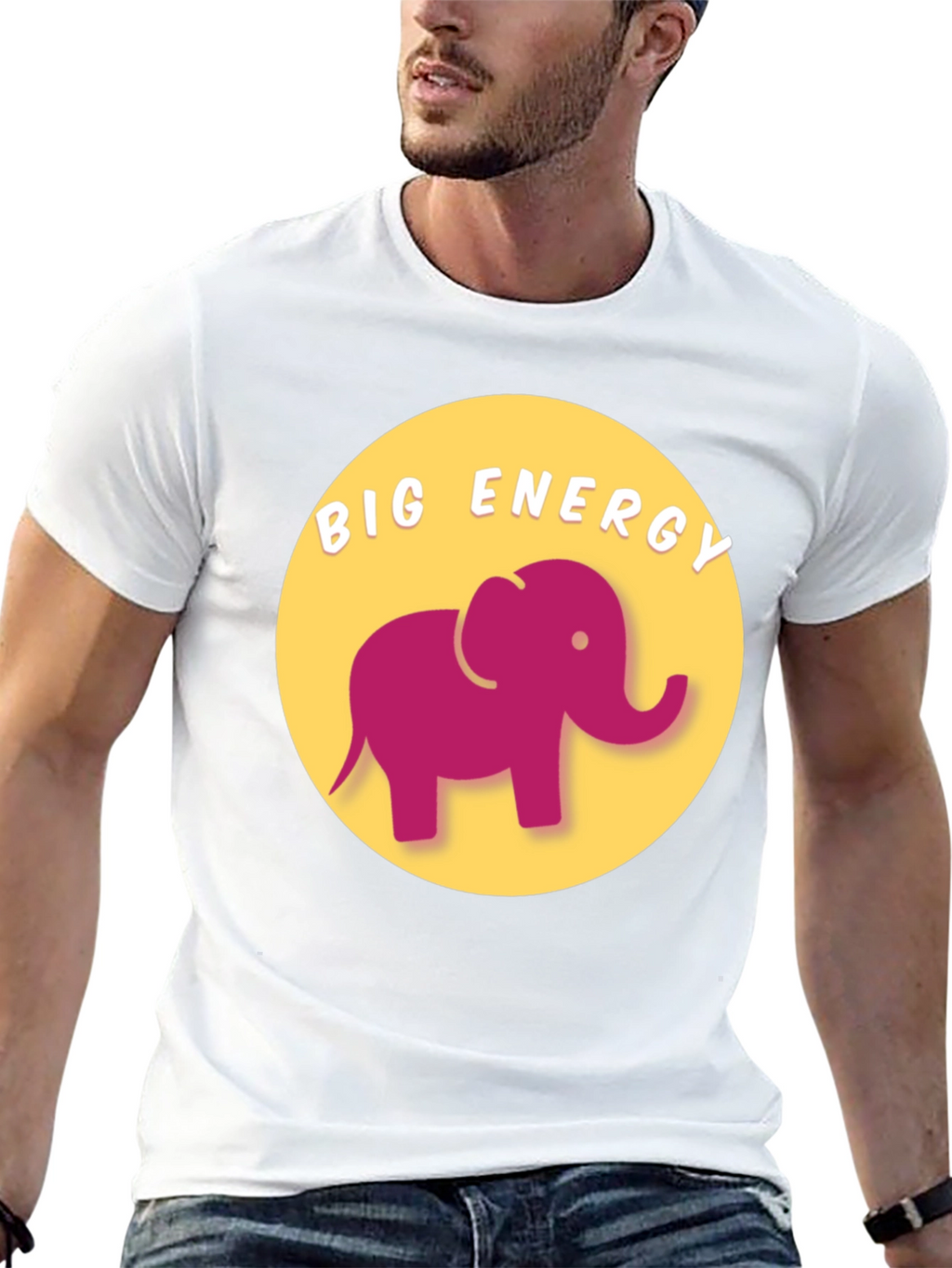 Big Energy Elephant Graphic Tee - Unisex Black T-Shirt