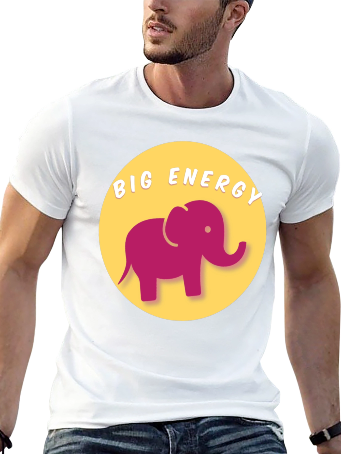 Big Energy Elephant Graphic Tee - Unisex Black T-Shirt