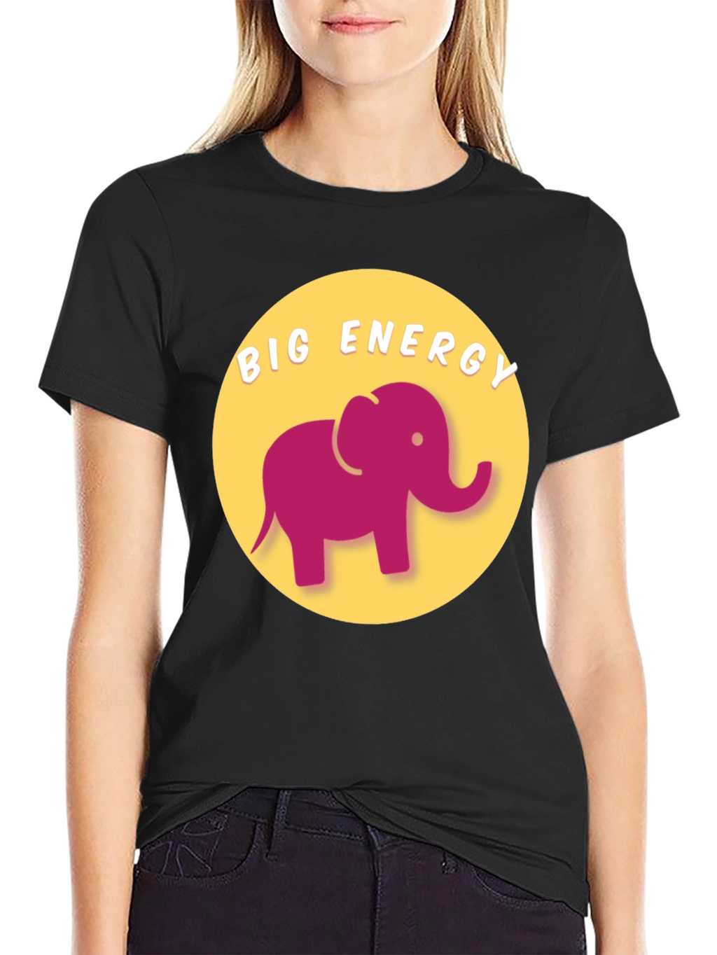 Big Energy Elephant Graphic Tee - Unisex Black T-Shirt
