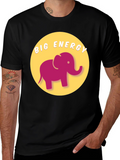 Big Energy Elephant Graphic Tee - Unisex Black T-Shirt
