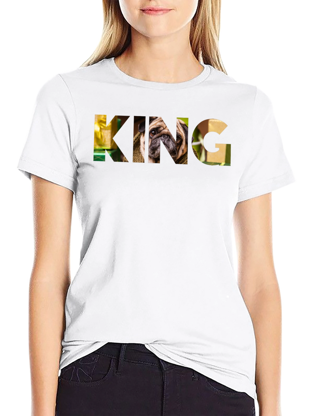 Pug King Graphic T-Shirt - Mens Black Tee
