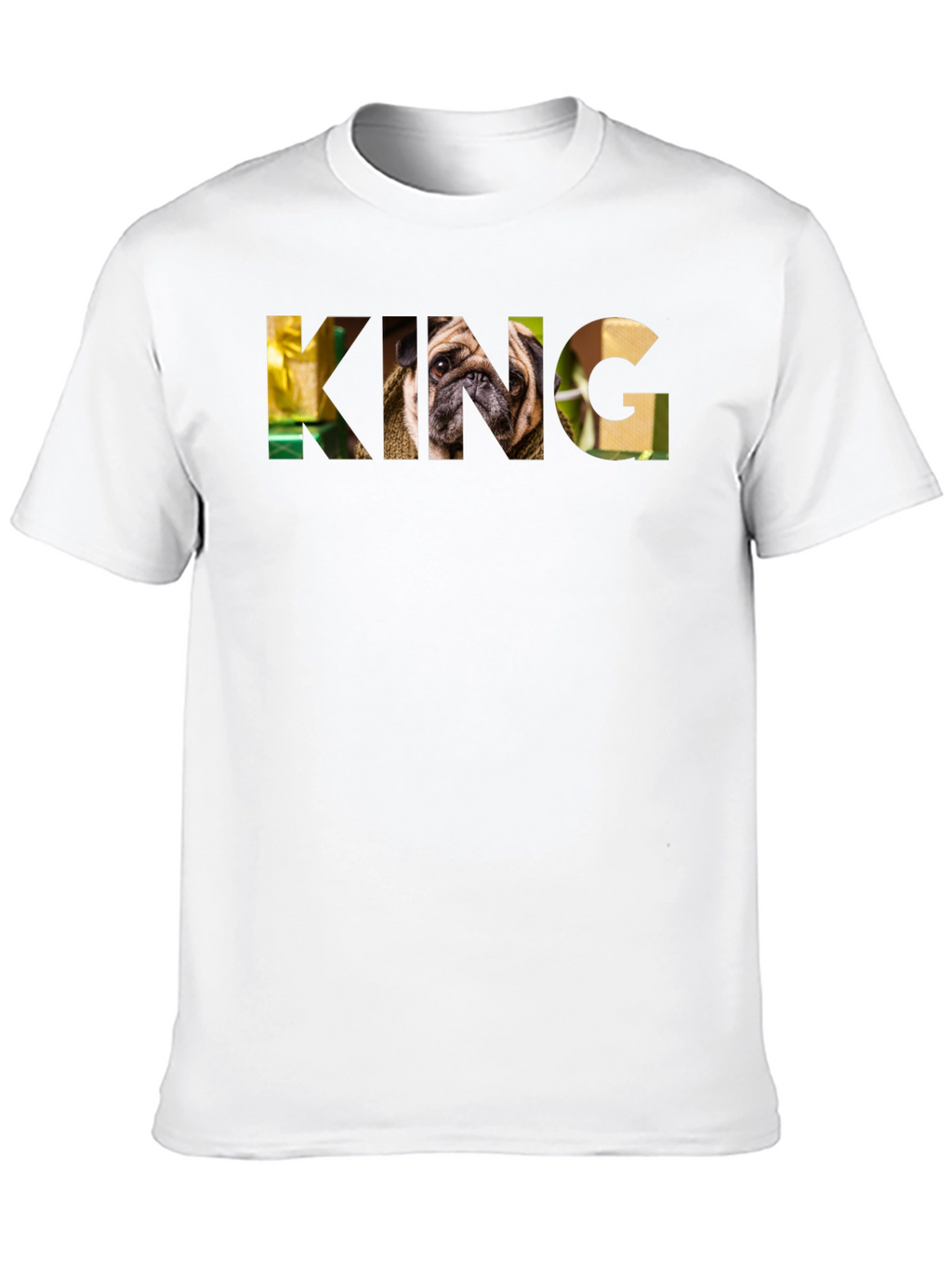 Pug King Graphic T-Shirt - Mens Black Tee
