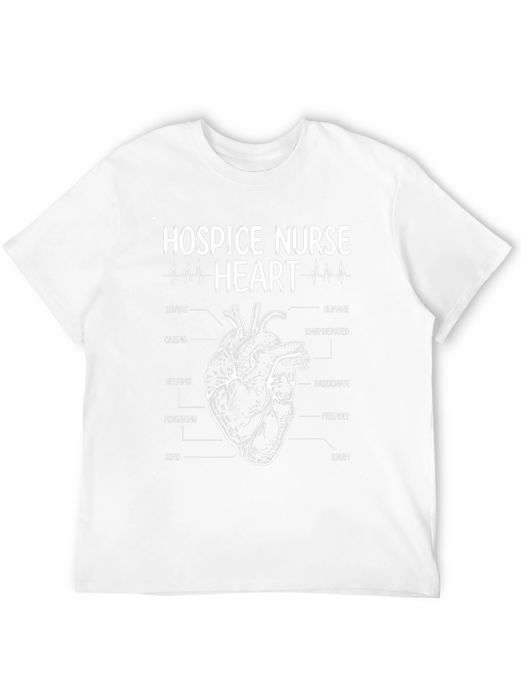 Hospice Nurse Heart Anatomy Graphic T-Shirt