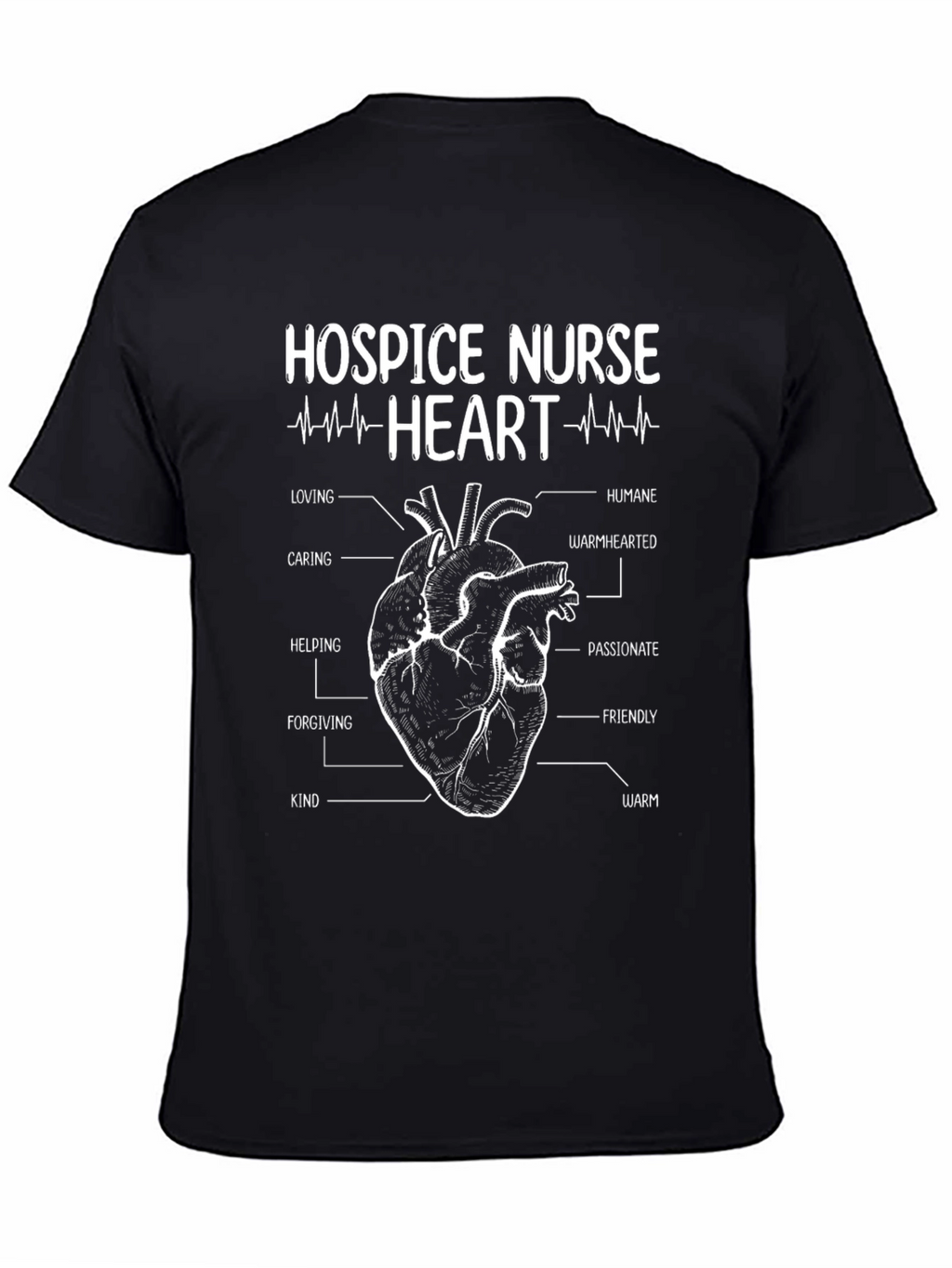 Hospice Nurse Heart Anatomy Graphic T-Shirt