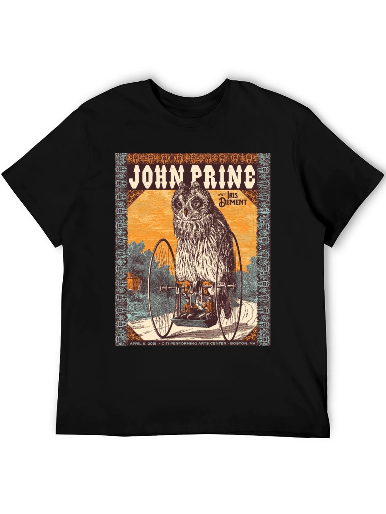 John Prine Owl T-Shirt - Citi Performing Arts Center Boston