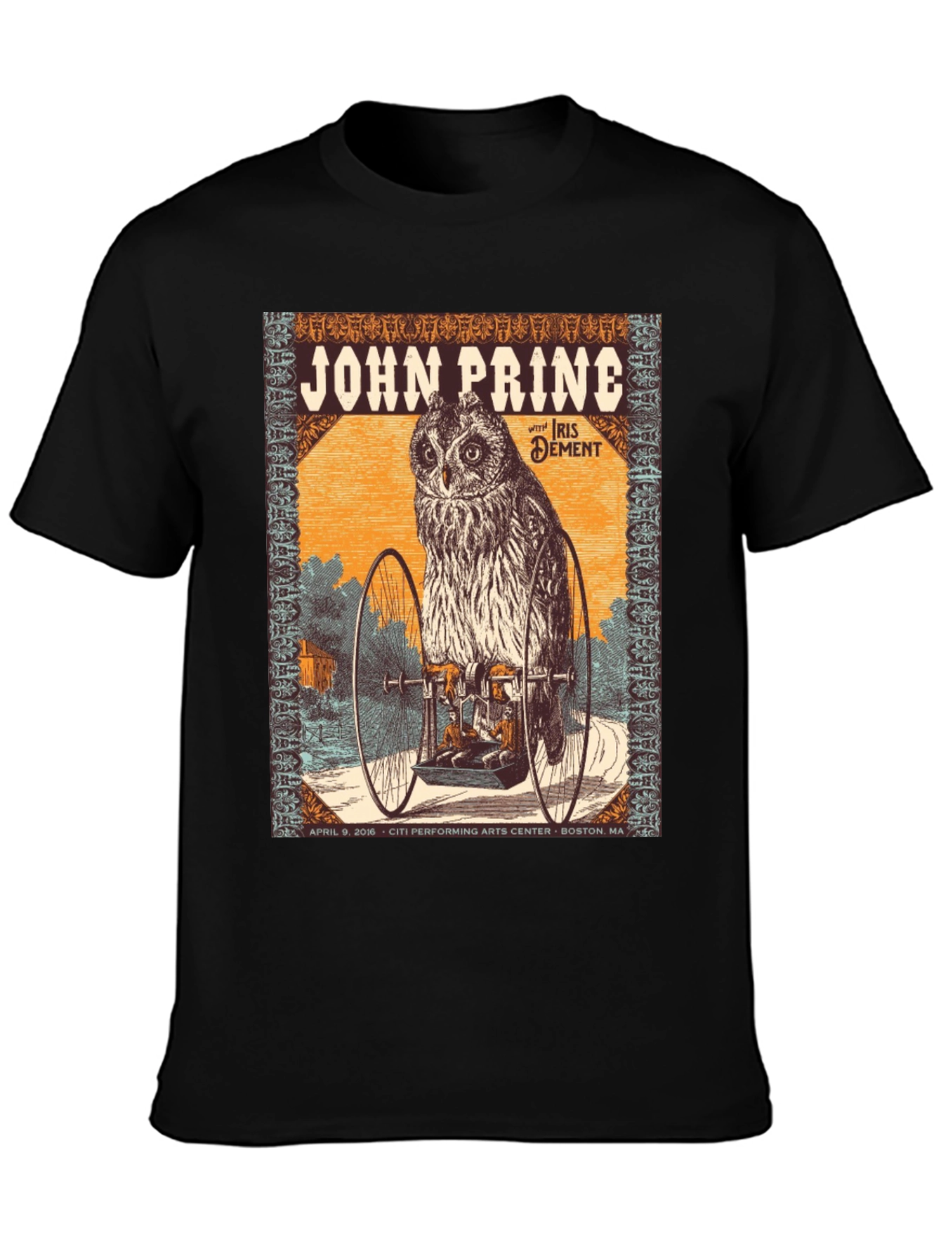 John Prine Owl T-Shirt - Citi Performing Arts Center Boston