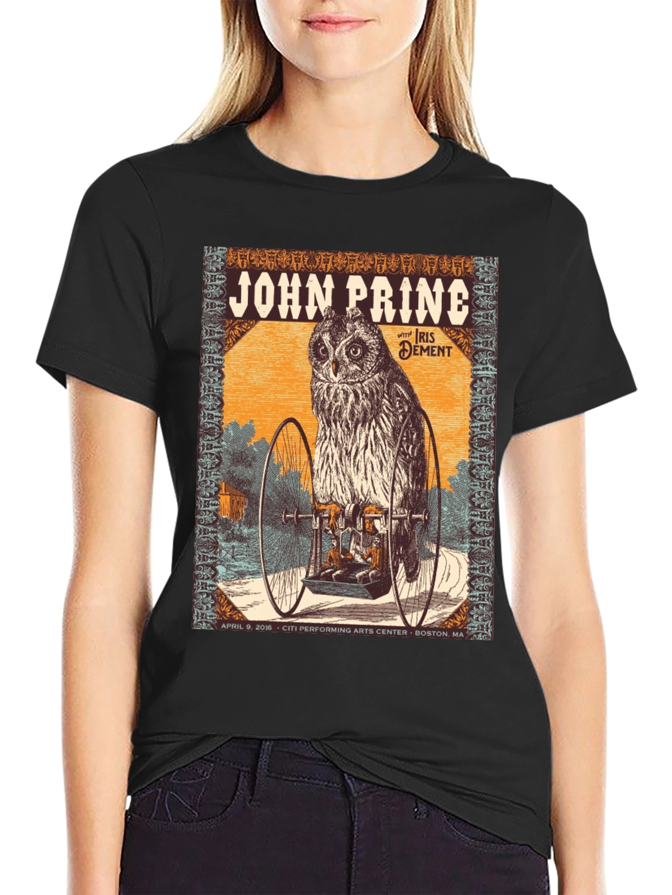 John Prine Owl T-Shirt - Citi Performing Arts Center Boston