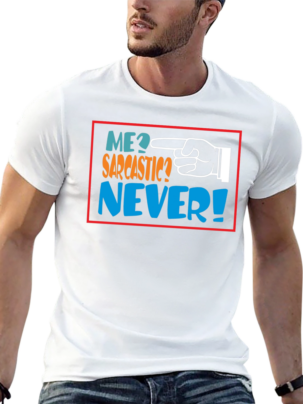 Me Sarcastic? Never! Black Graphic T-Shirt