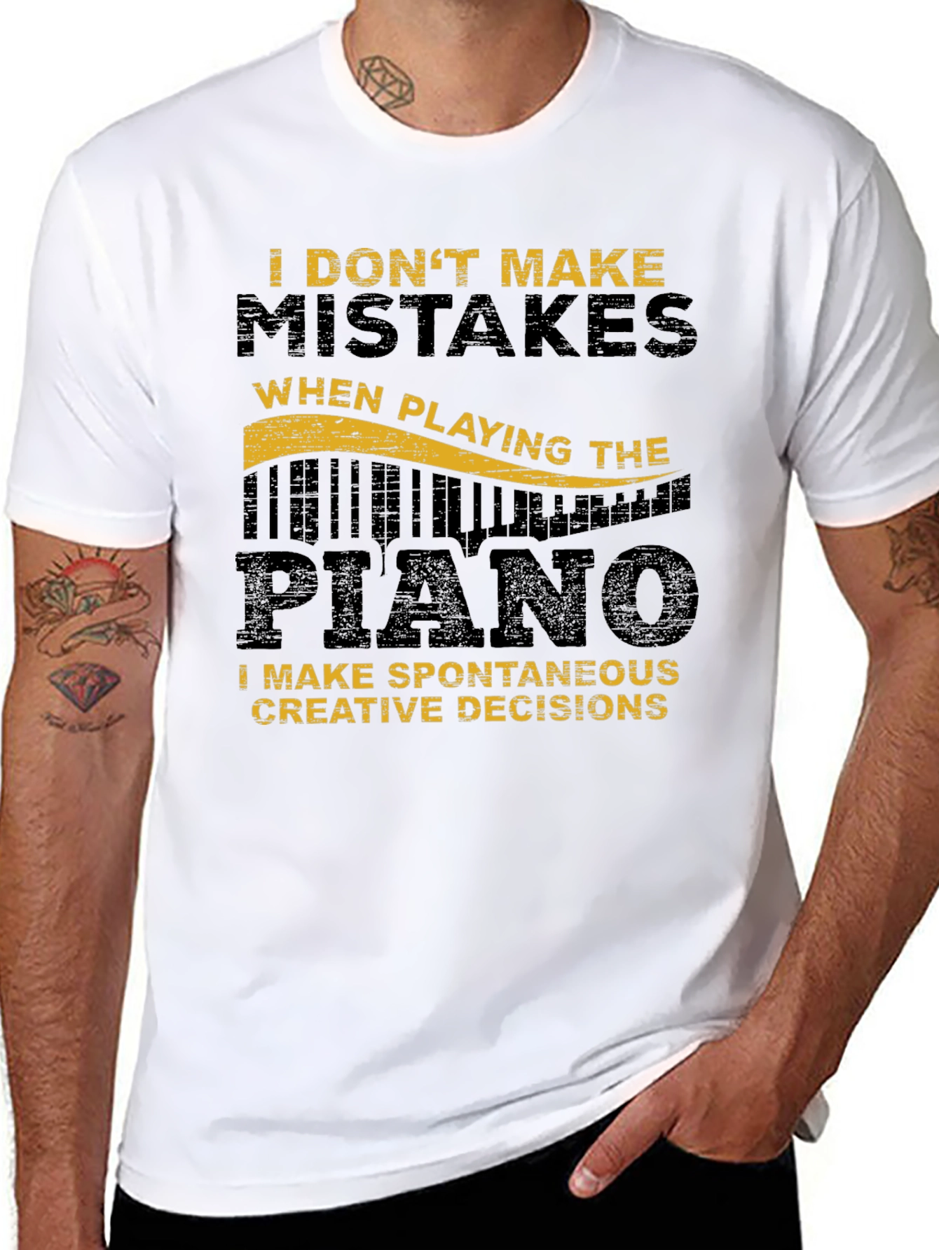 Funny Piano T-Shirt - I Dont Make Mistakes