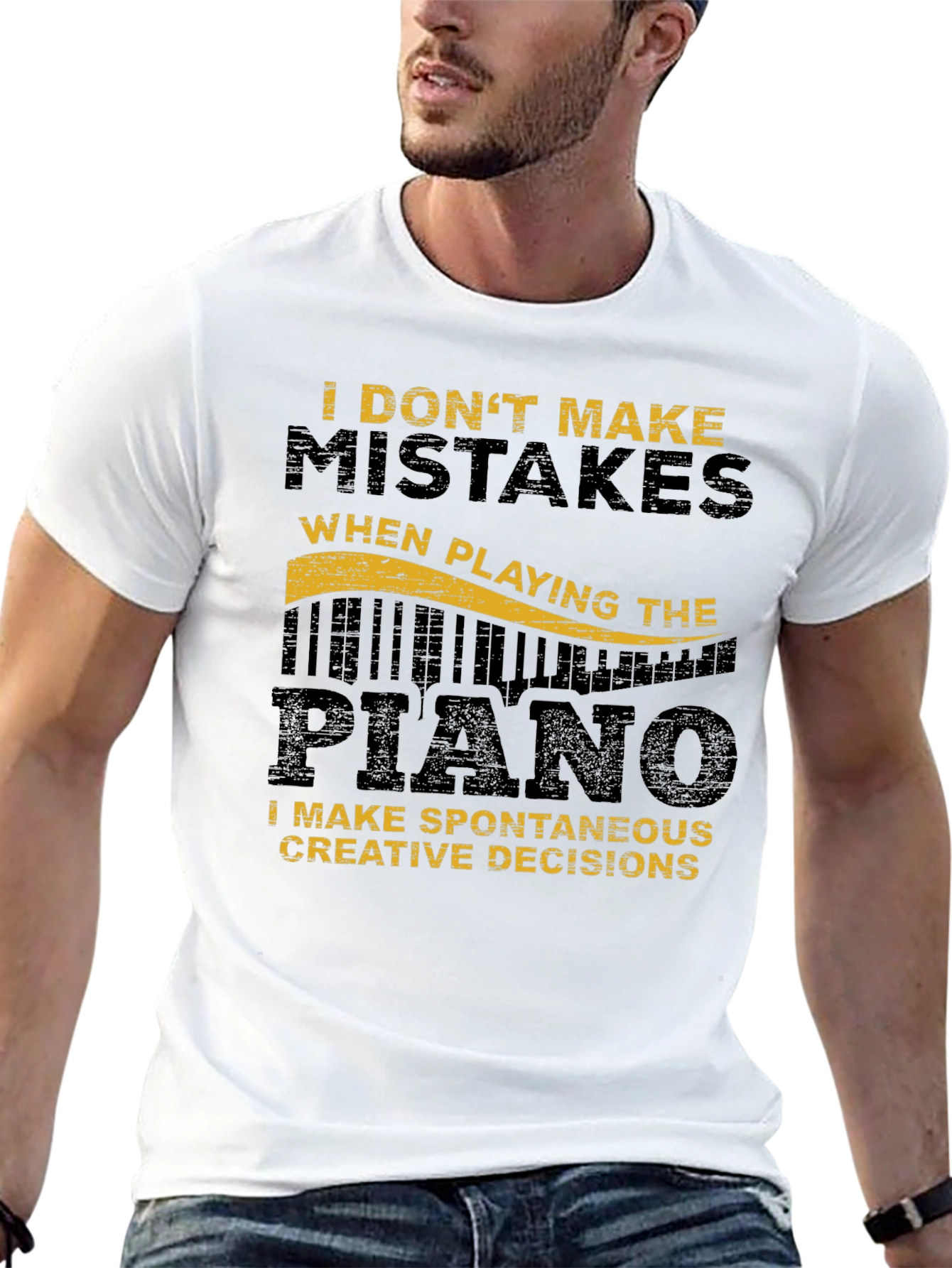 Funny Piano T-Shirt - I Dont Make Mistakes
