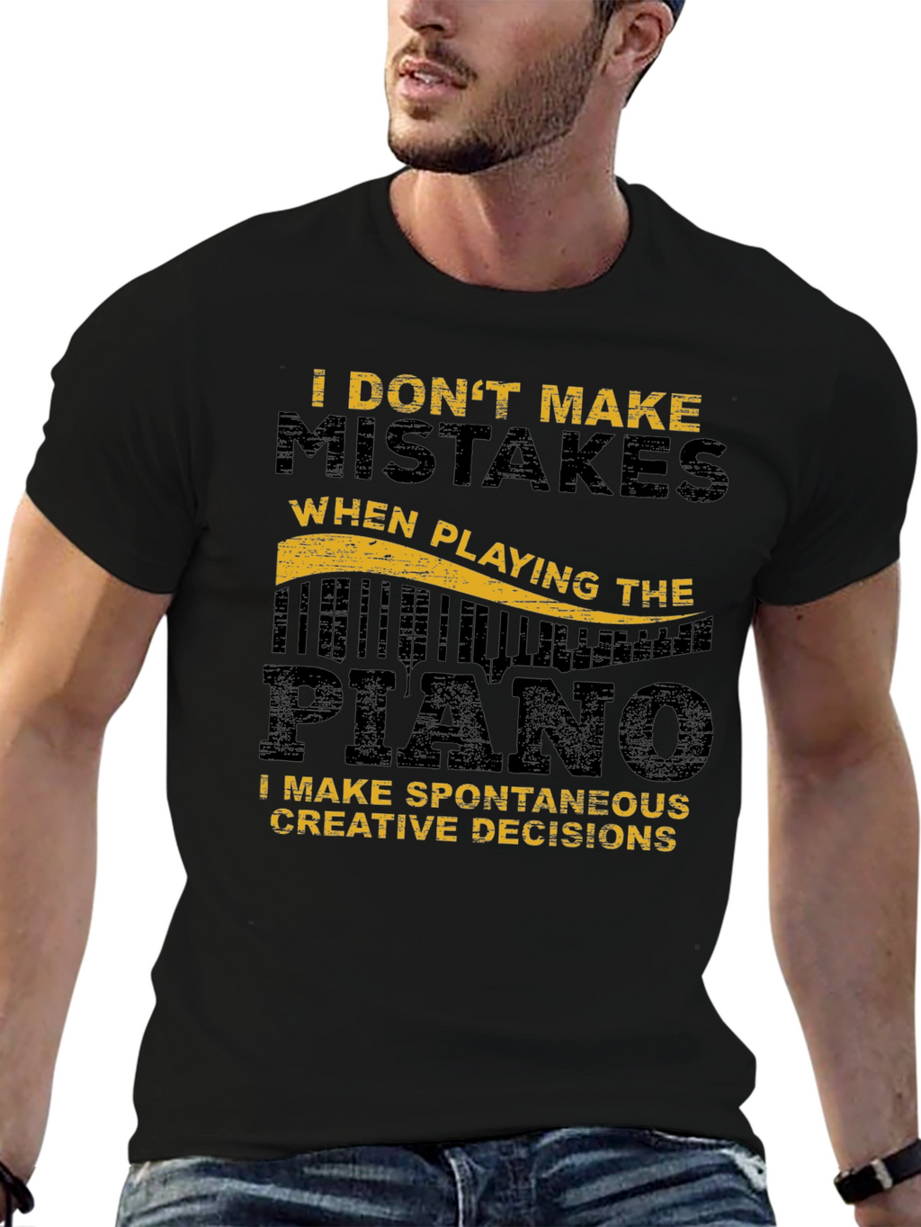 Funny Piano T-Shirt - I Dont Make Mistakes
