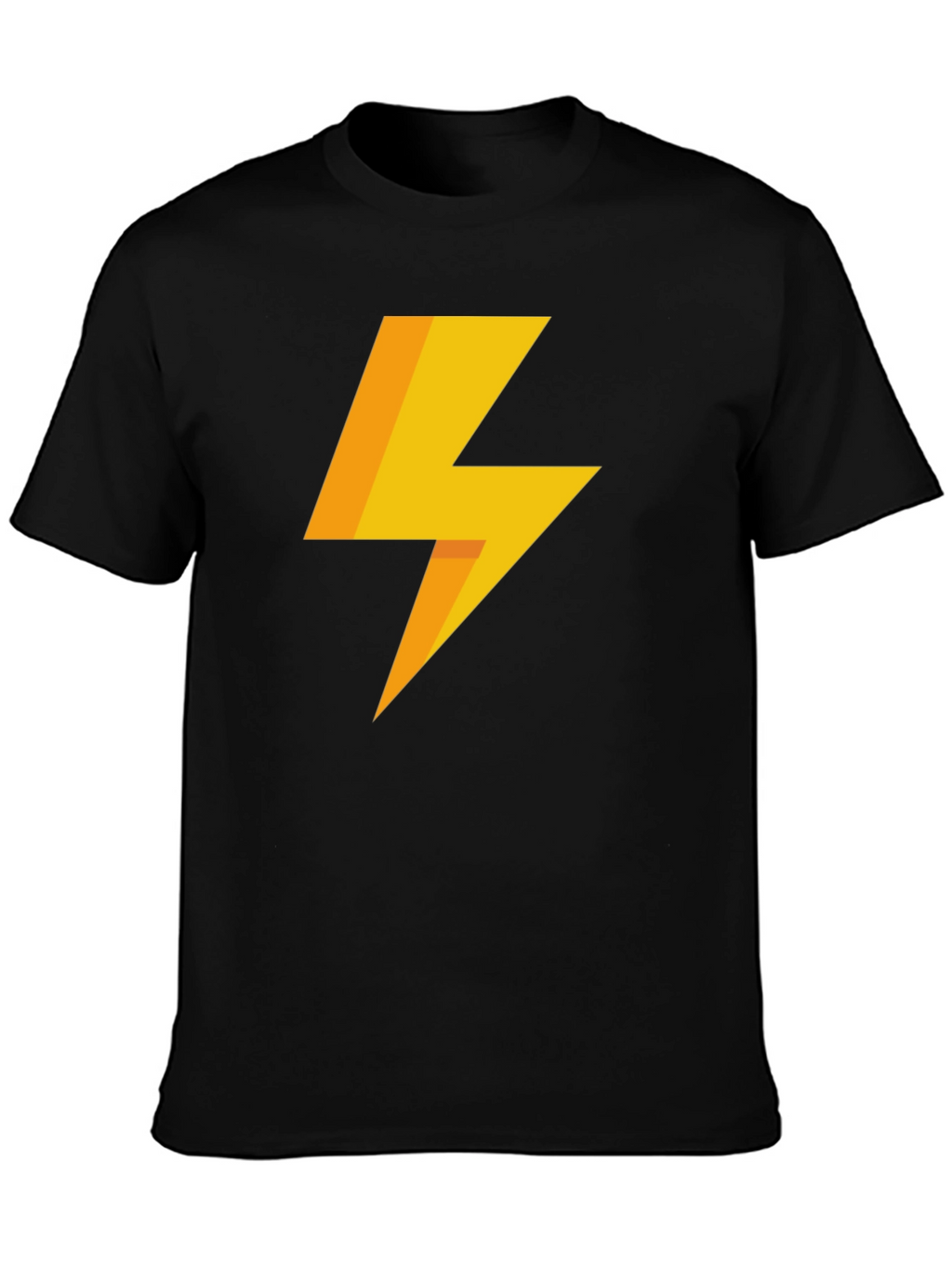 Lightning Bolt Graphic Tee - Black Cotton T-Shirt