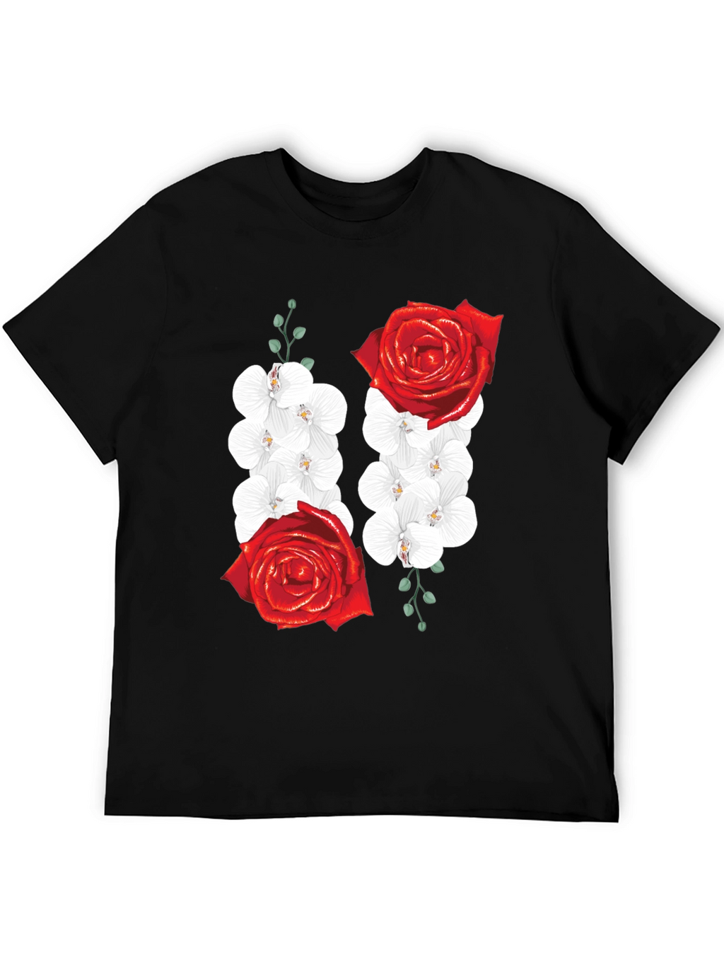 Floral Rose and Orchid Graphic Tee