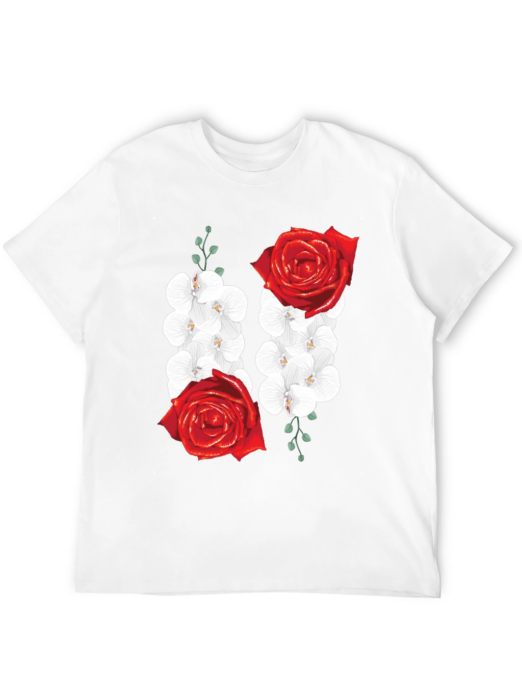 Floral Rose and Orchid Graphic Tee
