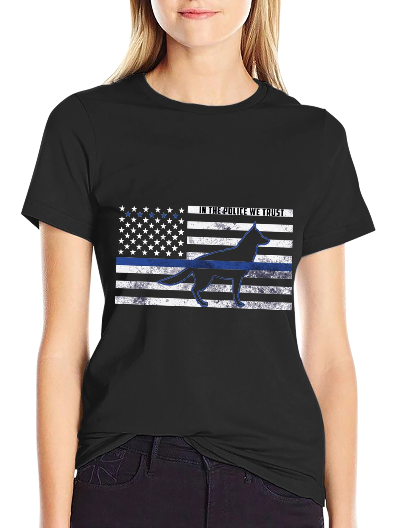 K9 Thin Blue Line T-Shirt – Police Dog Support Patriotic Tee