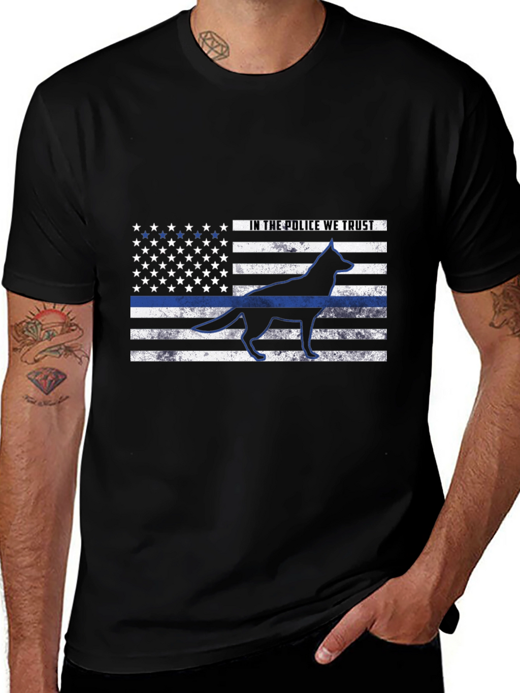 K9 Thin Blue Line T-Shirt – Police Dog Support Patriotic Tee