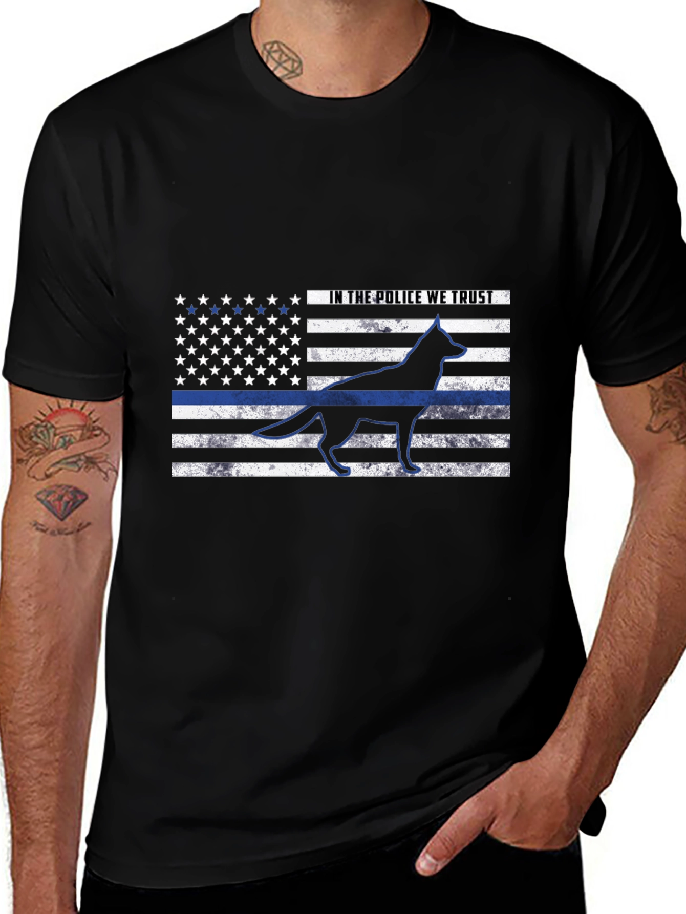 K9 Thin Blue Line T-Shirt – Police Dog Support Patriotic Tee
