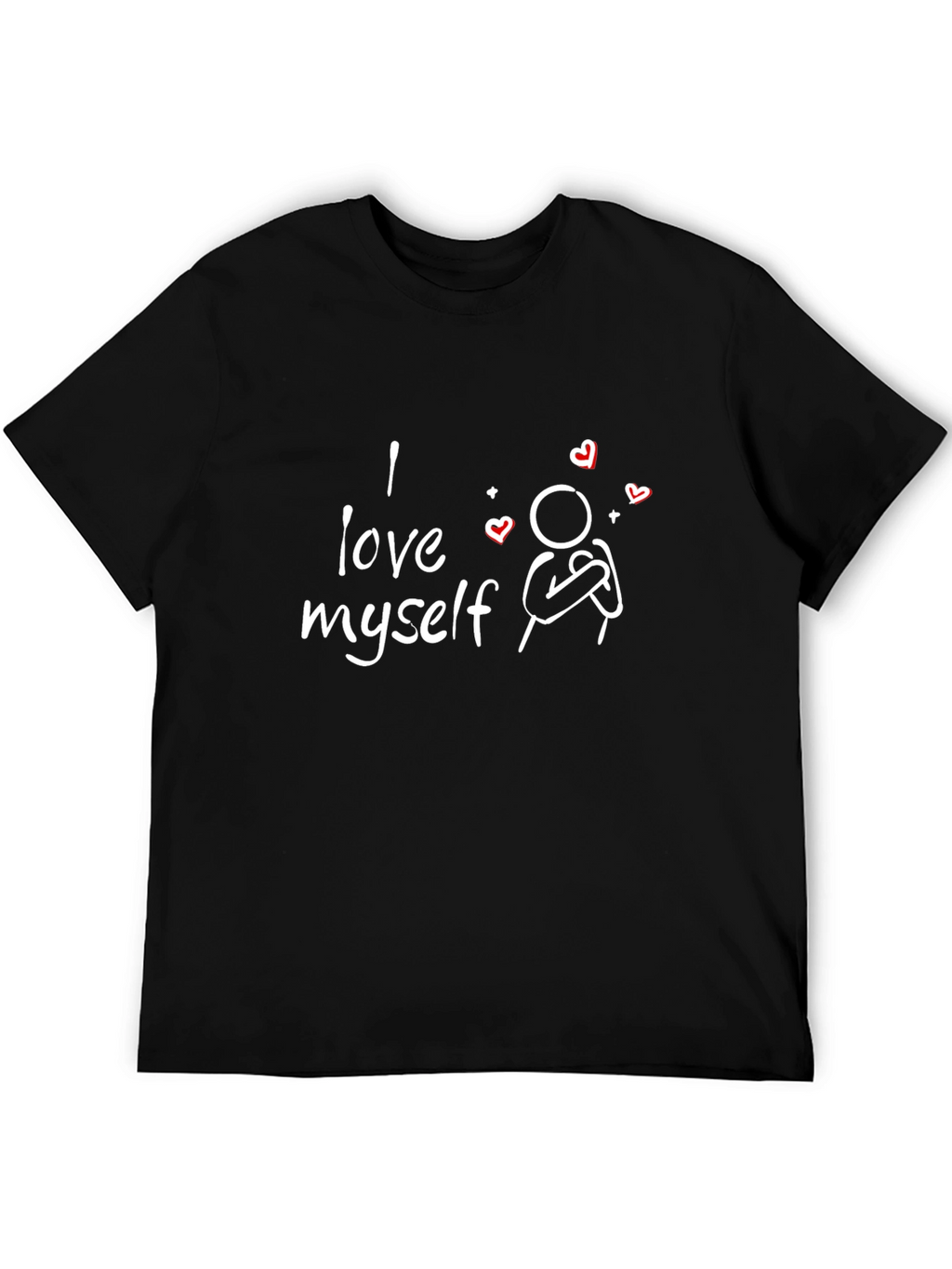 I Love Myself Graphic Tee - Black Casual T-Shirt