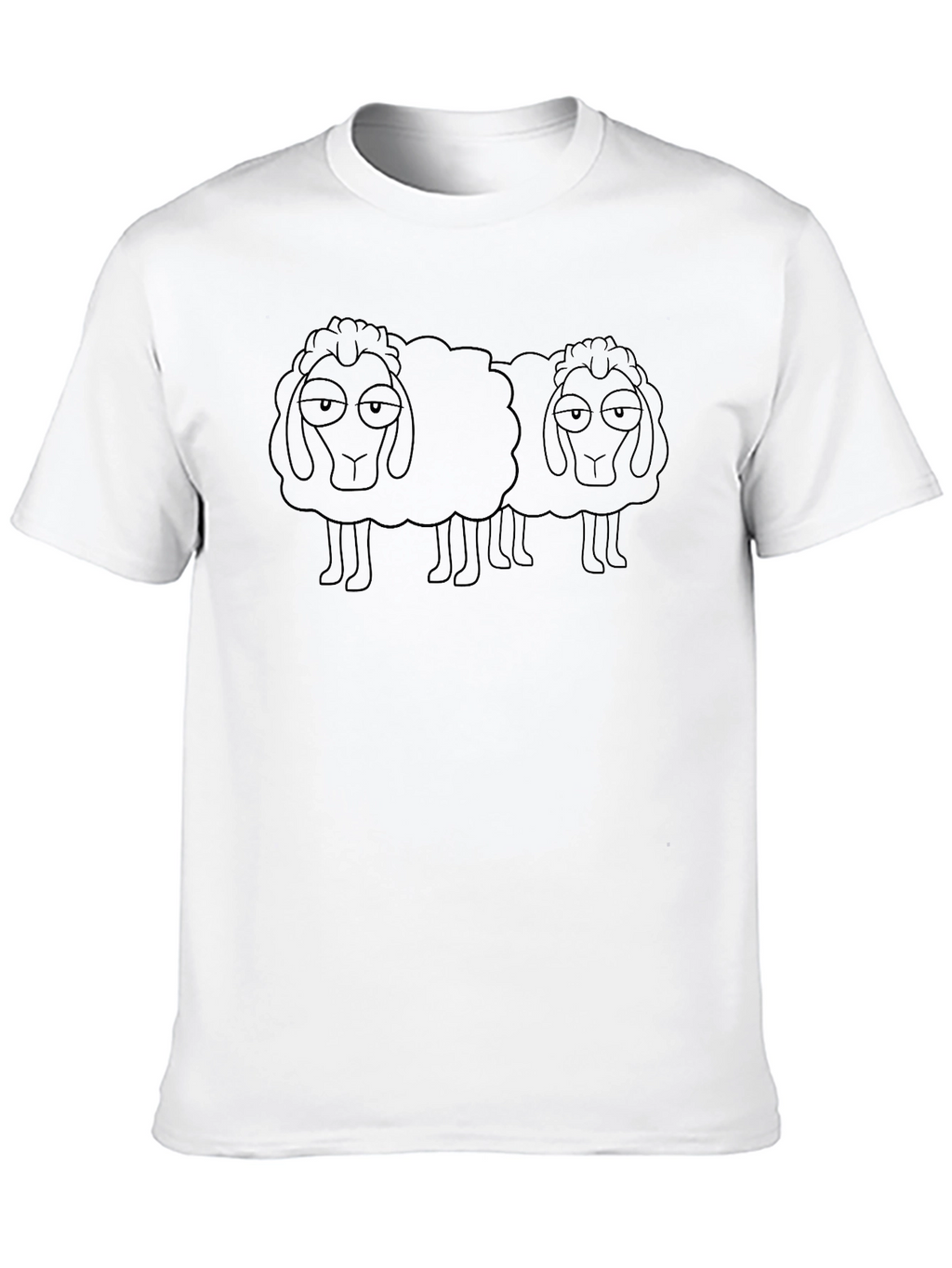 Two Sheep Graphic Tee - Black Cotton Blend