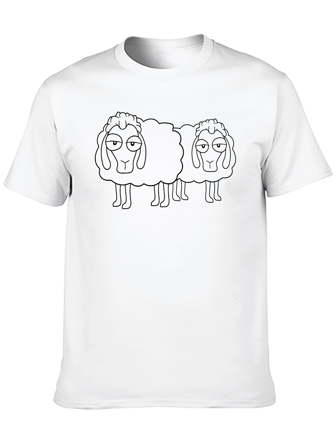 Two Sheep Graphic Tee - Black Cotton Blend
