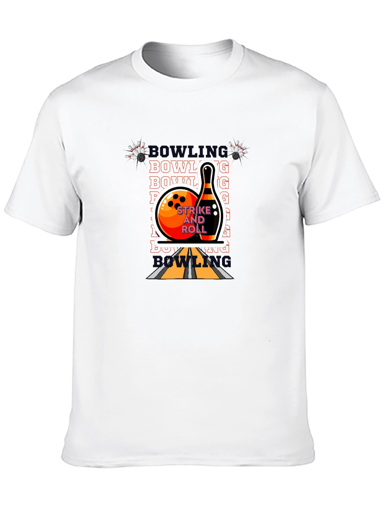 Bowling Strike and Roll Graphic Tee