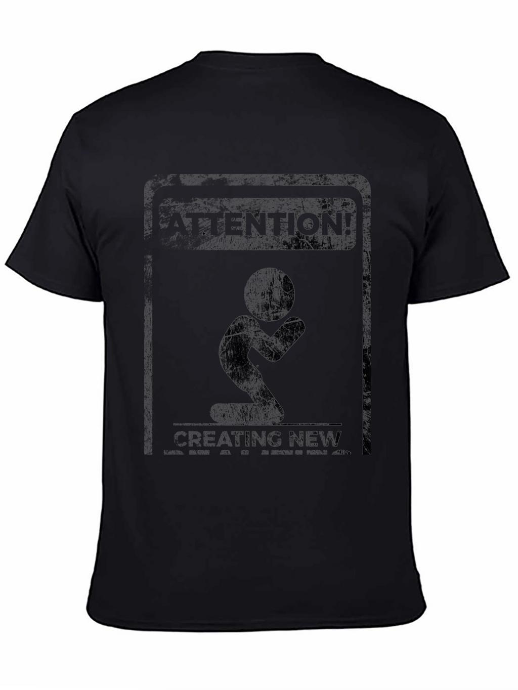 Attention Creating New Black Graphic Tee